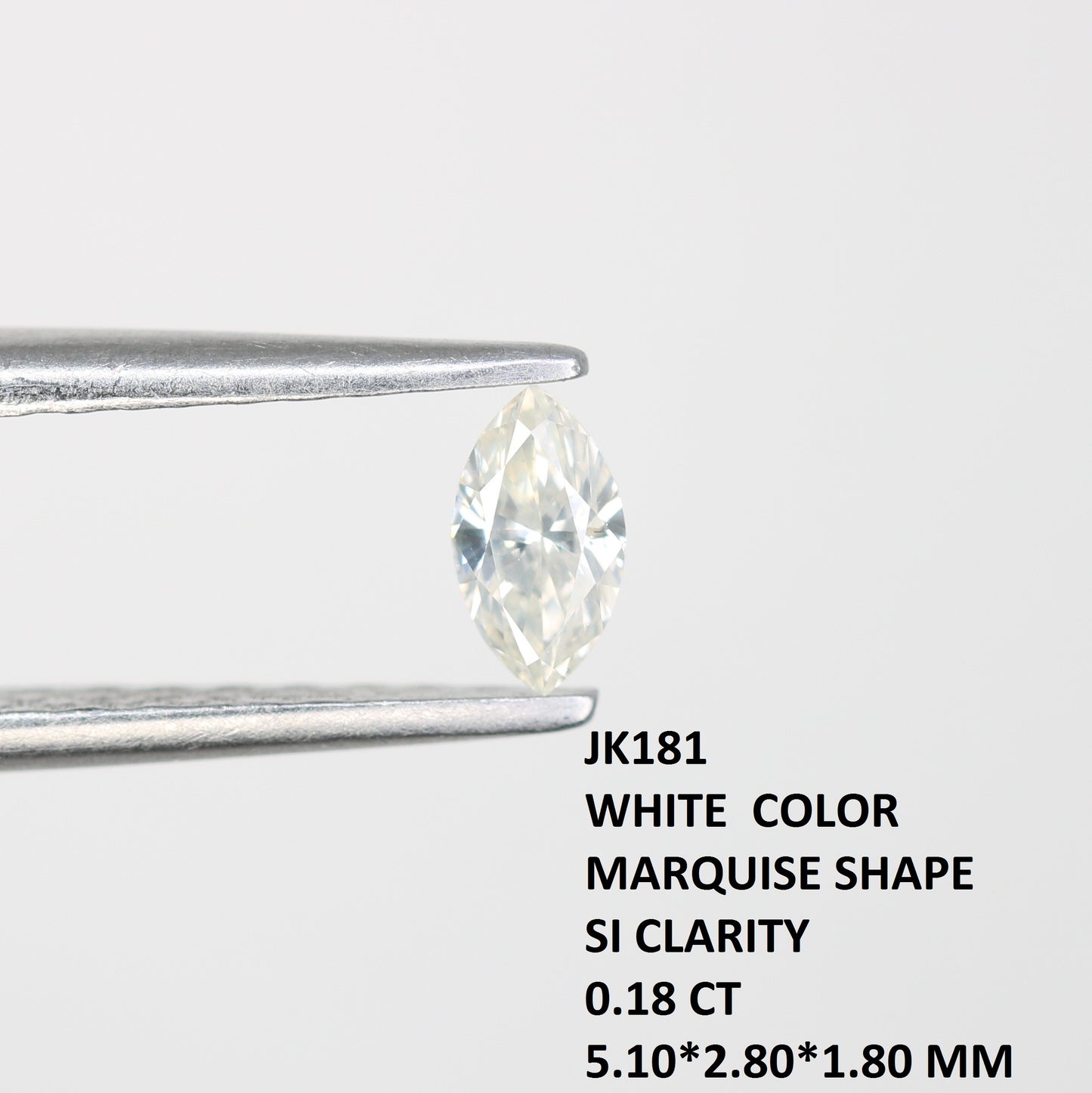 0.18 CT Natural Marquise Cut White Salt and Pepper Loose Diamond - Ideal for Engagement Rings, Necklaces, Earrings, and Custom Jewelry - JayKrishna Diamond