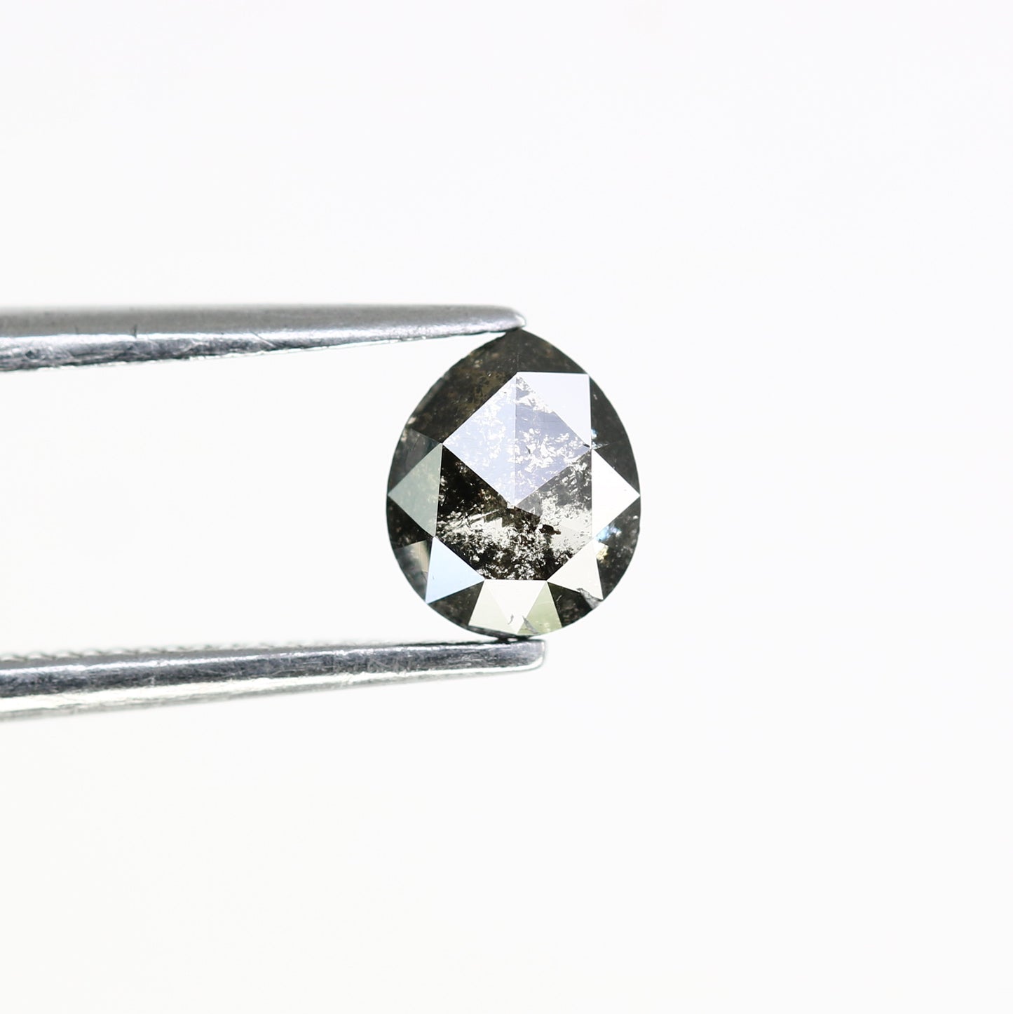 0.54 CT 5.90 MM Pear Shape Salt And Pepper Natural Diamond For Engagement Ring - JayKrishna Diamond