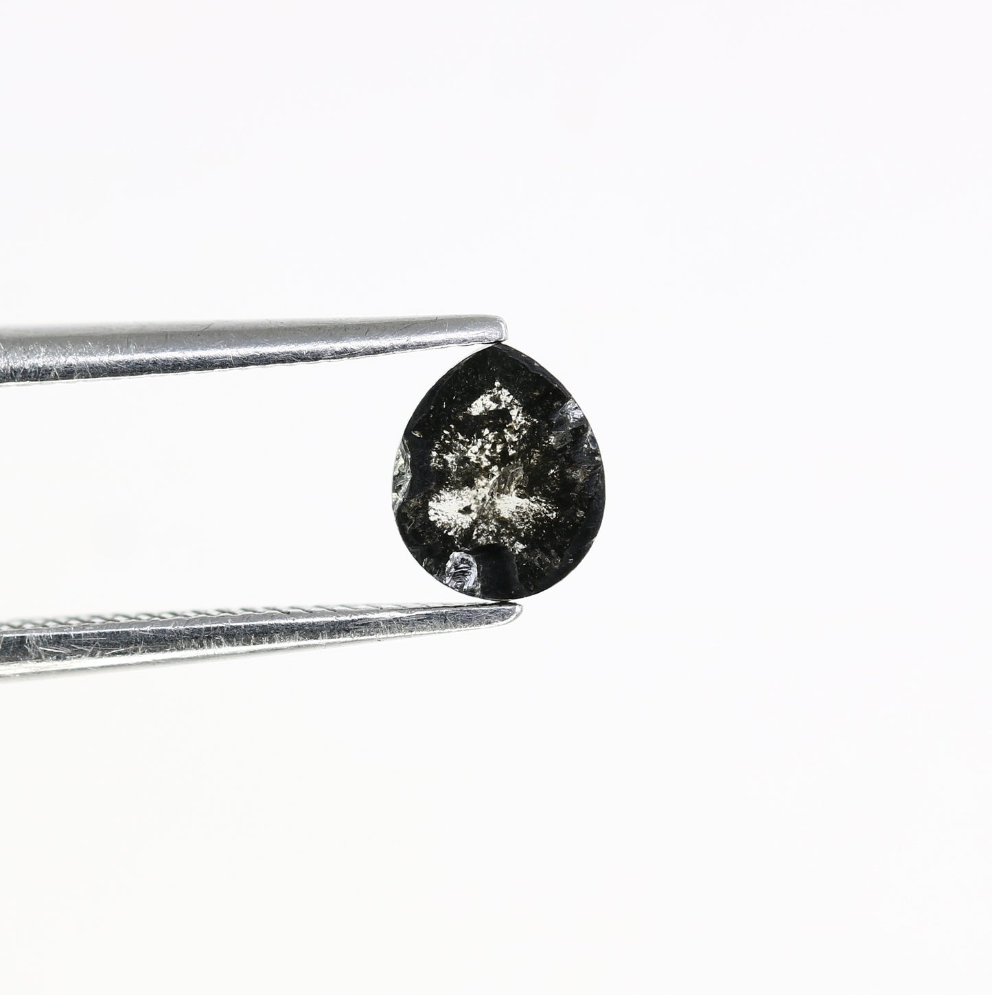 0.54 CT 5.90 MM Pear Shape Salt And Pepper Natural Diamond For Engagement Ring - JayKrishna Diamond