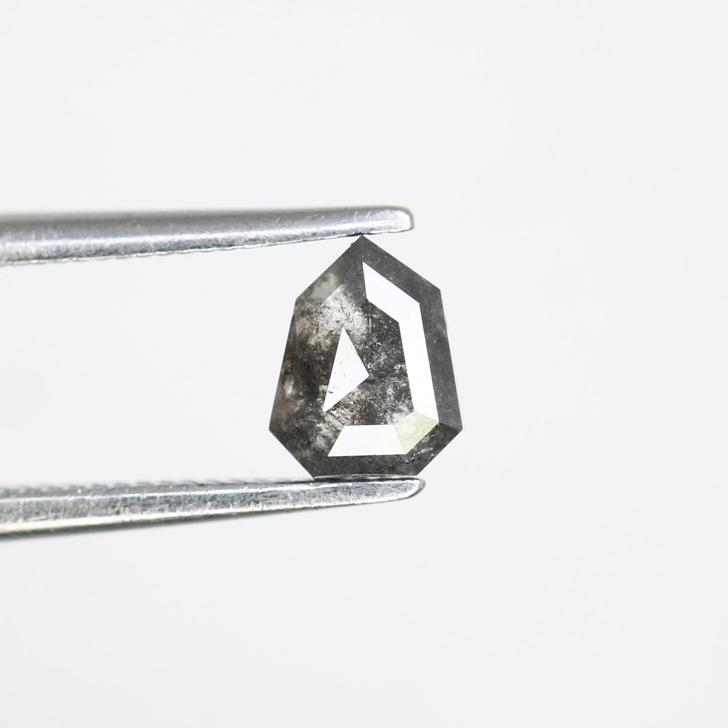 0.52 Carat Shield Shaped Salt And Pepper 5.80 MM Diamond For Galaxy Ring - JayKrishna Diamond