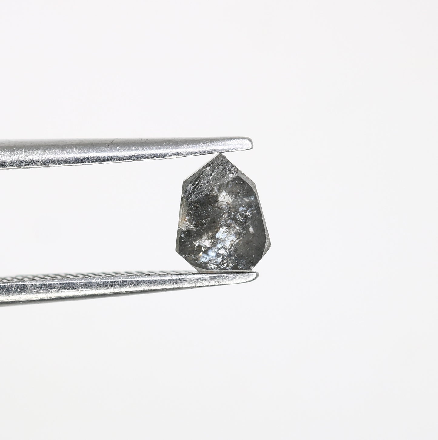 0.52 Carat Shield Shaped Salt And Pepper 5.80 MM Diamond For Galaxy Ring - JayKrishna Diamond