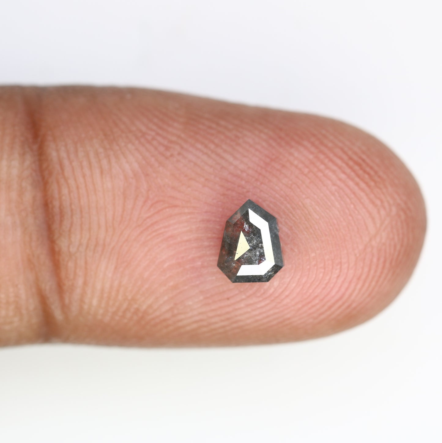 0.52 Carat Shield Shaped Salt And Pepper 5.80 MM Diamond For Galaxy Ring - JayKrishna Diamond