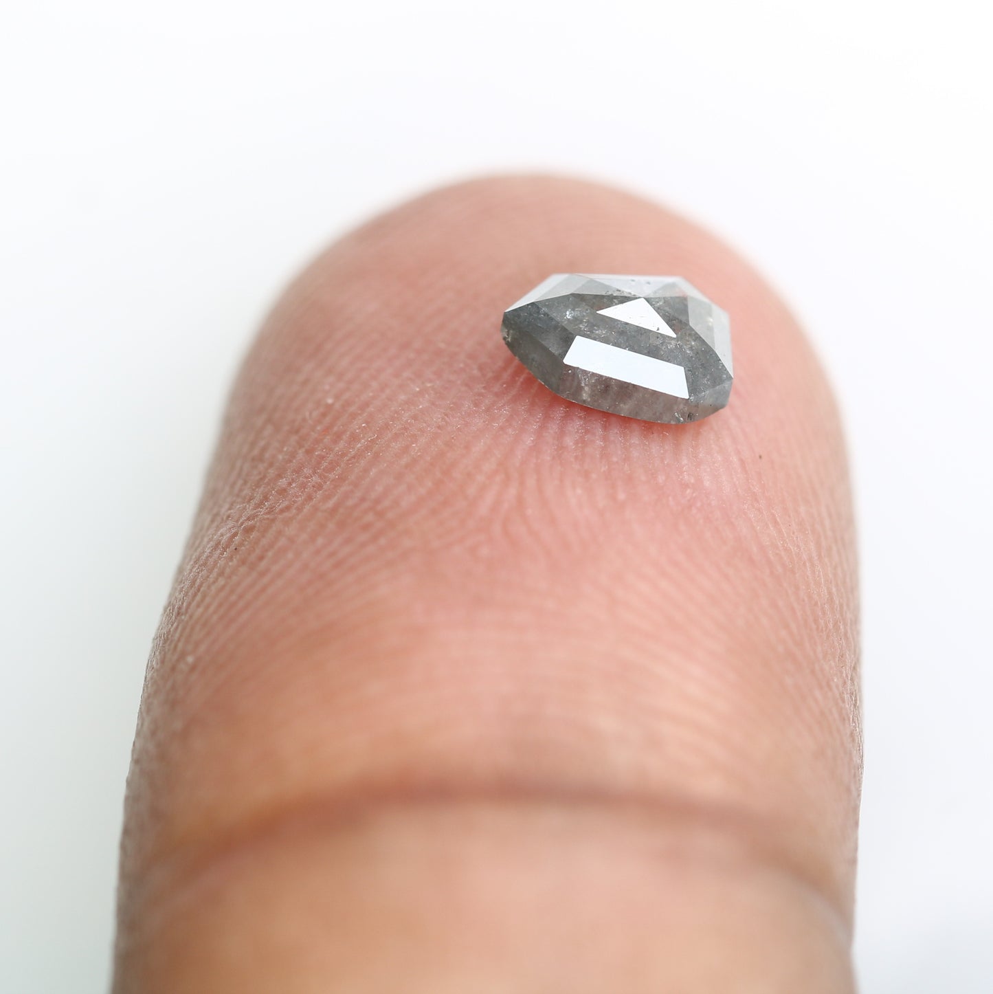 0.52 Carat Shield Shaped Salt And Pepper 5.80 MM Diamond For Galaxy Ring - JayKrishna Diamond