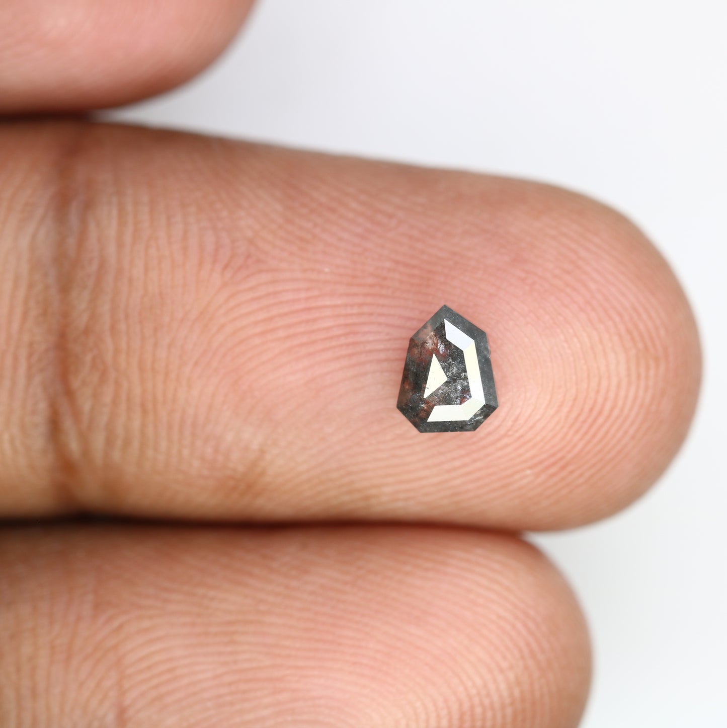 0.52 Carat Shield Shaped Salt And Pepper 5.80 MM Diamond For Galaxy Ring - JayKrishna Diamond