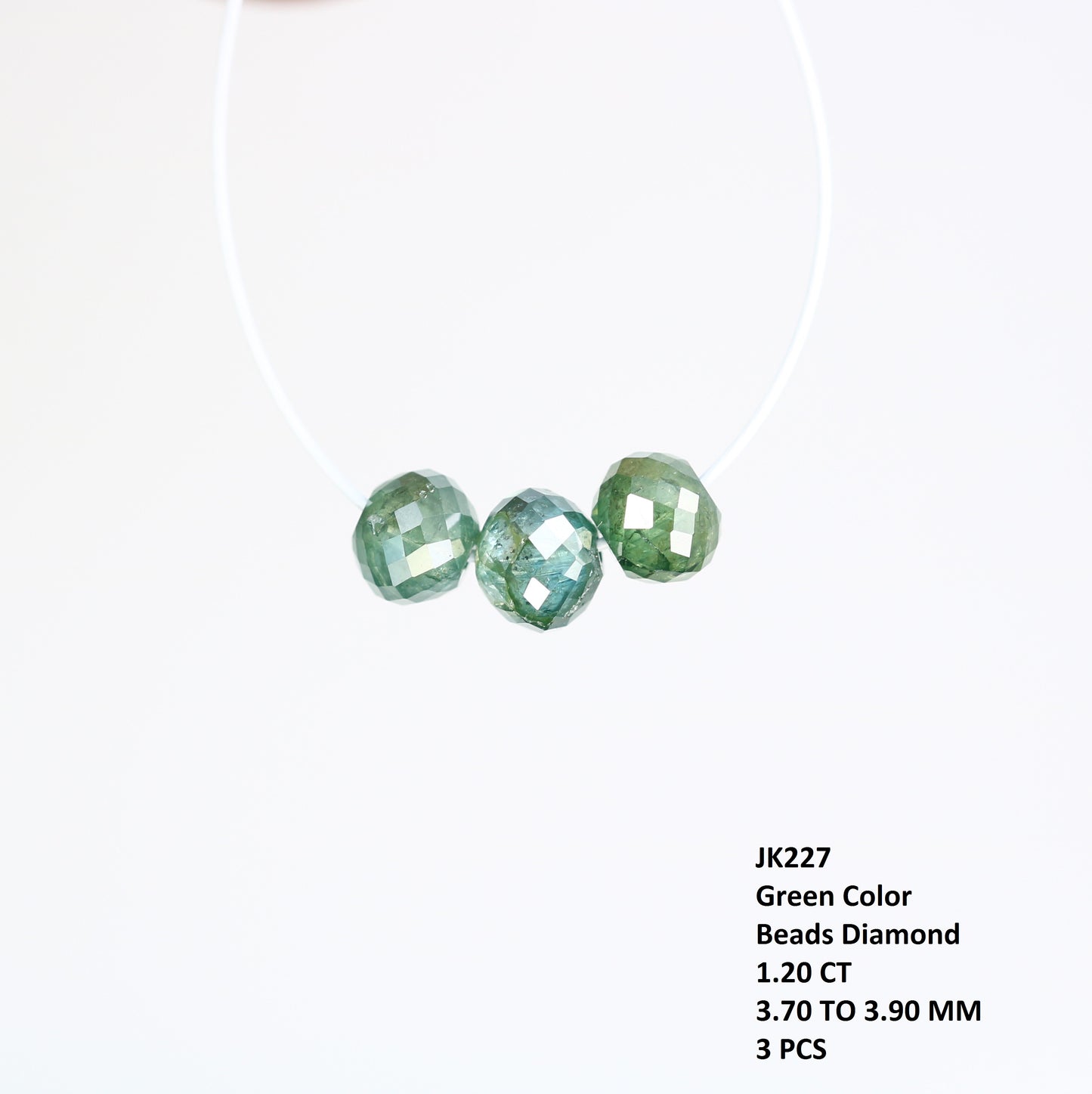 1.20 Carat 3.7 To 3.9 MM Green Color Polished Loose Beads Diamonds For Diamond Pendant - JayKrishna Diamond