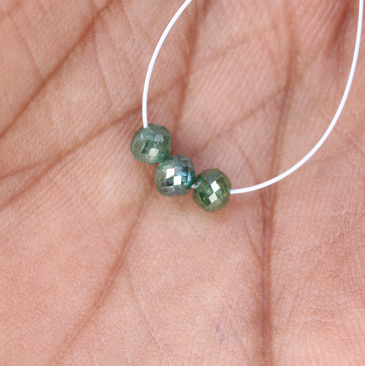 1.20 Carat 3.7 To 3.9 MM Green Color Polished Loose Beads Diamonds For Diamond Pendant - JayKrishna Diamond