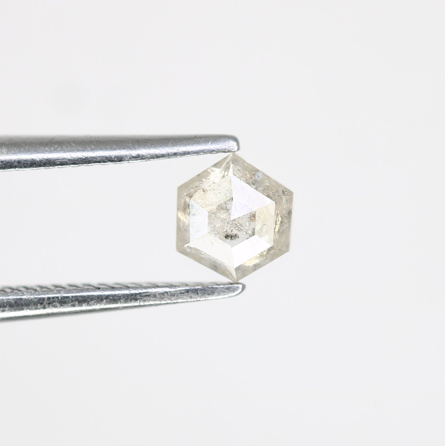 0.37 Carat Hexagon Shape Salt and Pepper Diamond 4.70 MM | Natural Gemstone for Custom Designer Rings, Unique Engagement Jewelry & Ethical Fine Jewelry - JayKrishna Diamond