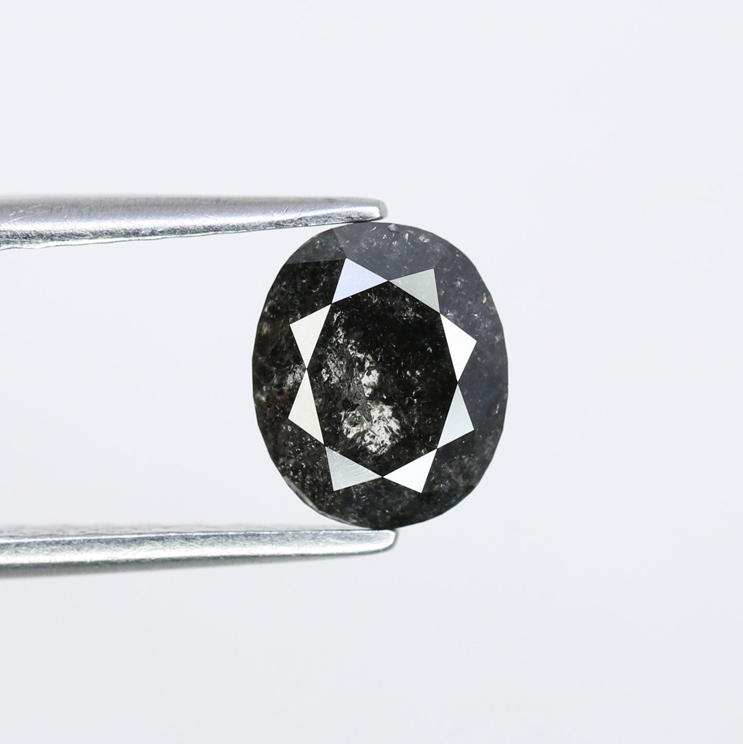 1.28 CT Loose Salt And Pepper Oval Shape Natural Diamond For Engagement Ring - JayKrishna Diamond