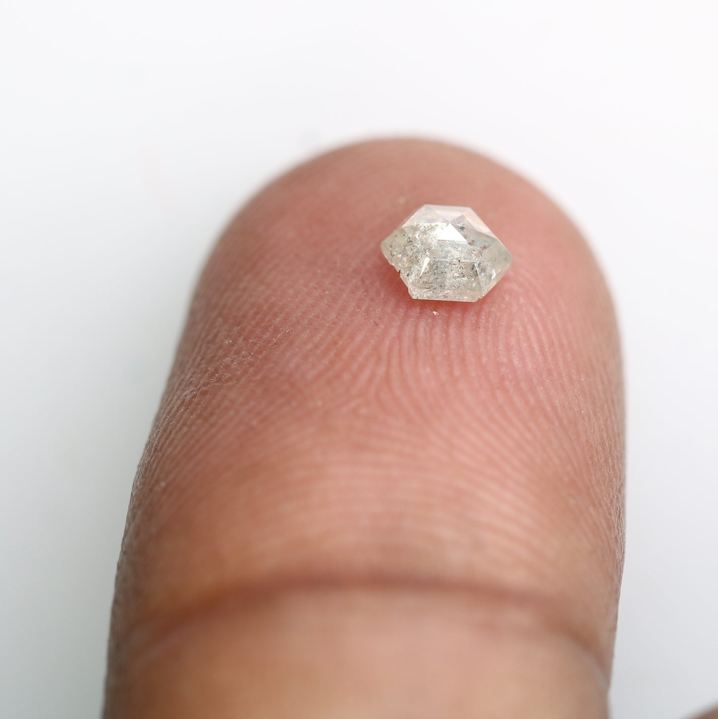 0.37 Carat Hexagon Shape Salt and Pepper Diamond 4.70 MM | Natural Gemstone for Custom Designer Rings, Unique Engagement Jewelry & Ethical Fine Jewelry - JayKrishna Diamond
