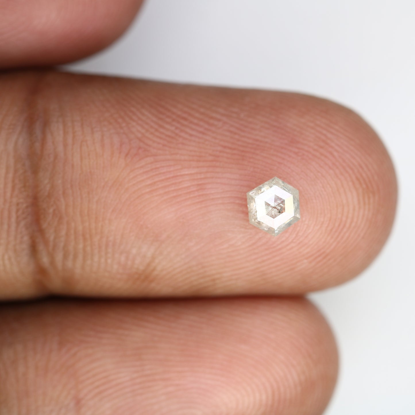 0.37 Carat Hexagon Shape Salt and Pepper Diamond 4.70 MM | Natural Gemstone for Custom Designer Rings, Unique Engagement Jewelry & Ethical Fine Jewelry - JayKrishna Diamond