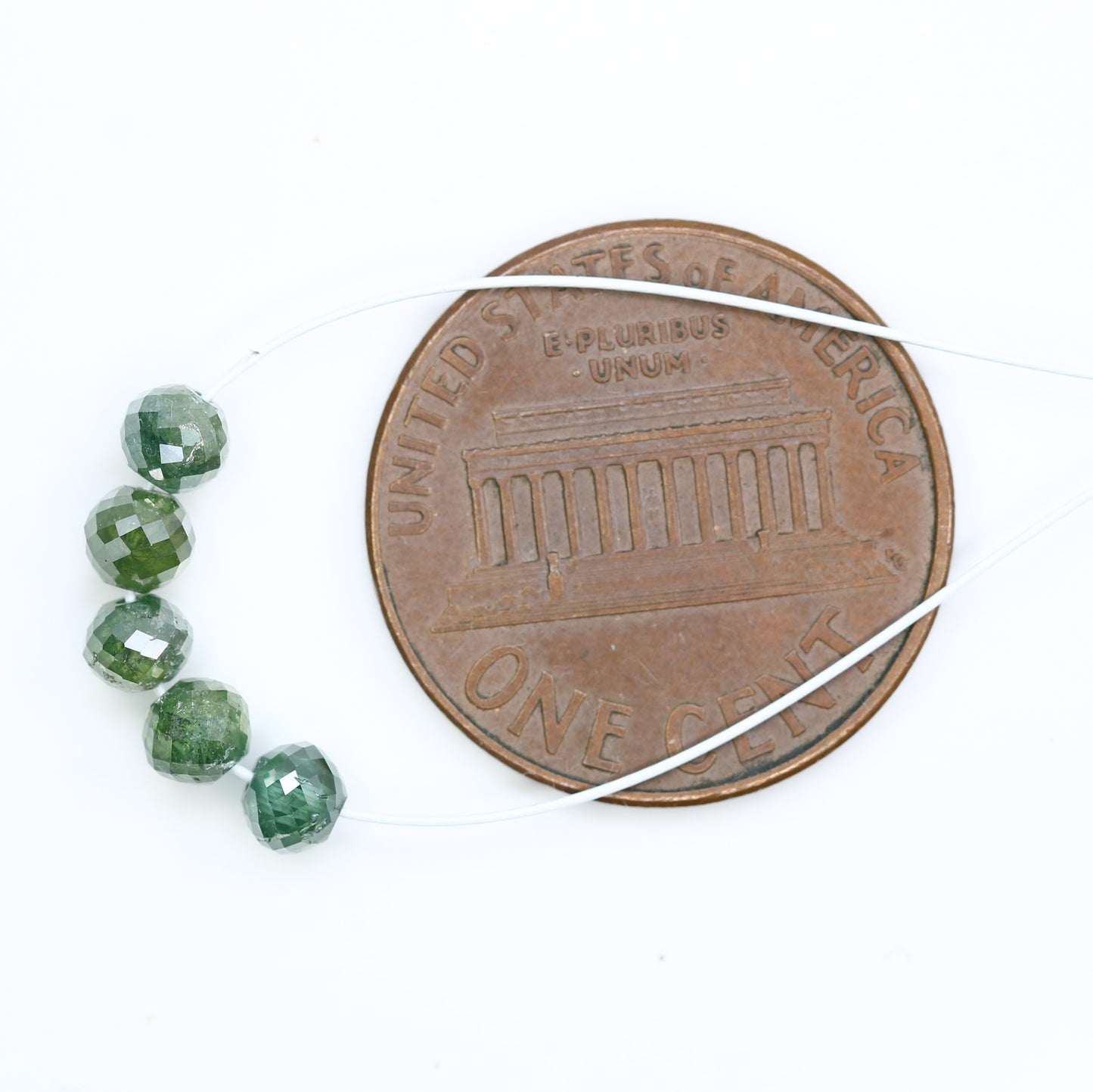 1.84 CT 3.5 To 3.6 MM Green Color Polished Loose Beads Diamonds For Diamond Necklace - JayKrishna Diamond