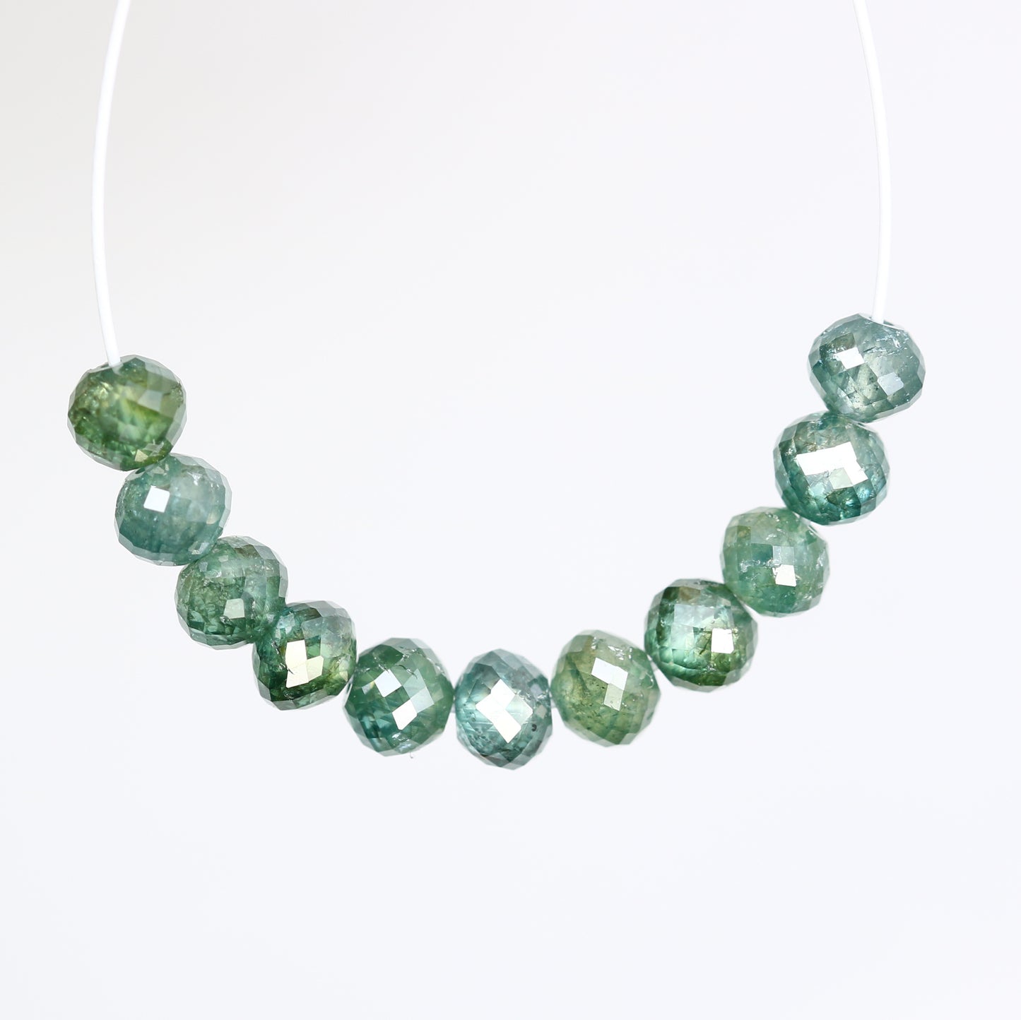 3.60 Carat Green Color Loose Polished Drilled Beads Diamond For Diamond Necklace - JayKrishna Diamond