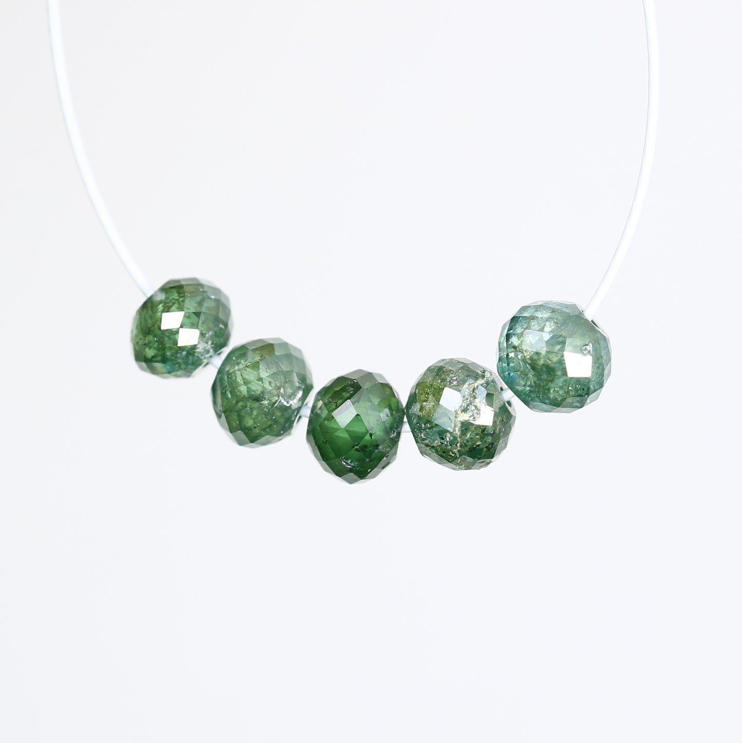 1.50 Carat 3.3 To 3.4 MM Green Color Polished Loose Beads Diamonds For Diamond Earring - JayKrishna Diamond