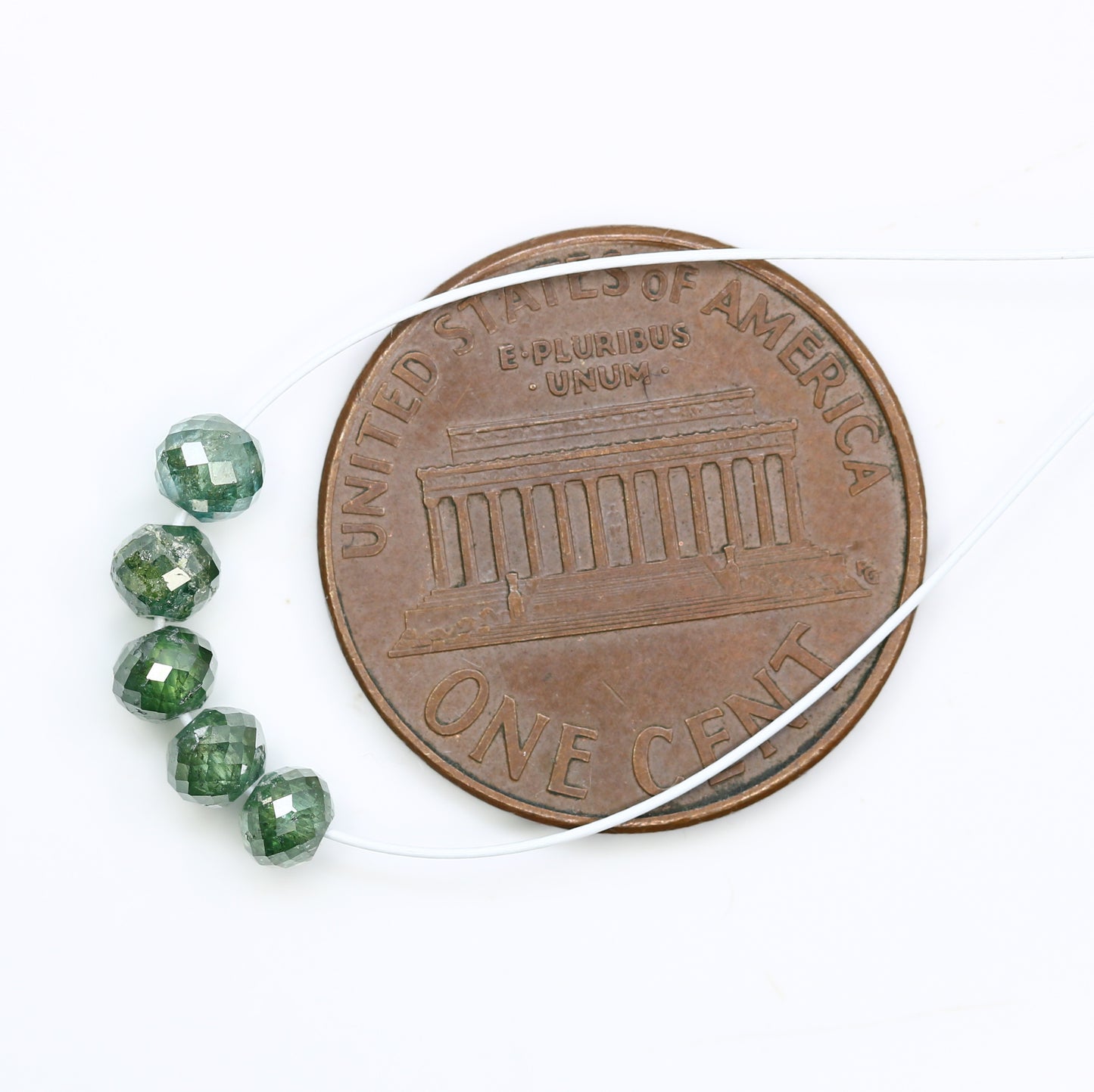 1.50 Carat 3.3 To 3.4 MM Green Color Polished Loose Beads Diamonds For Diamond Earring - JayKrishna Diamond