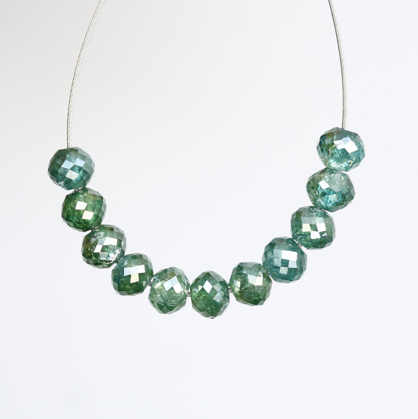 2.77 Carat Loose Beads Green Color Natural Polished Diamond Bracelet - JayKrishna Diamond