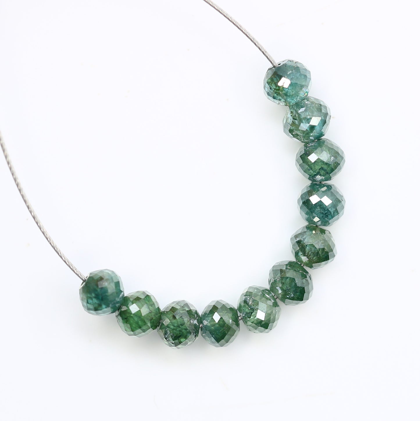 2.77 Carat Loose Beads Green Color Natural Polished Diamond Bracelet - JayKrishna Diamond