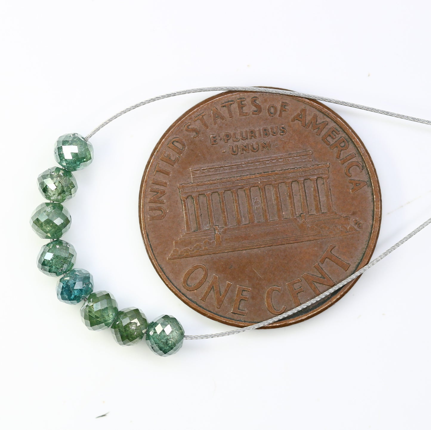 2.03 Carat Natural Loose Unique Green Color Polished Drilled Beads For Diamond Earring - JayKrishna Diamond