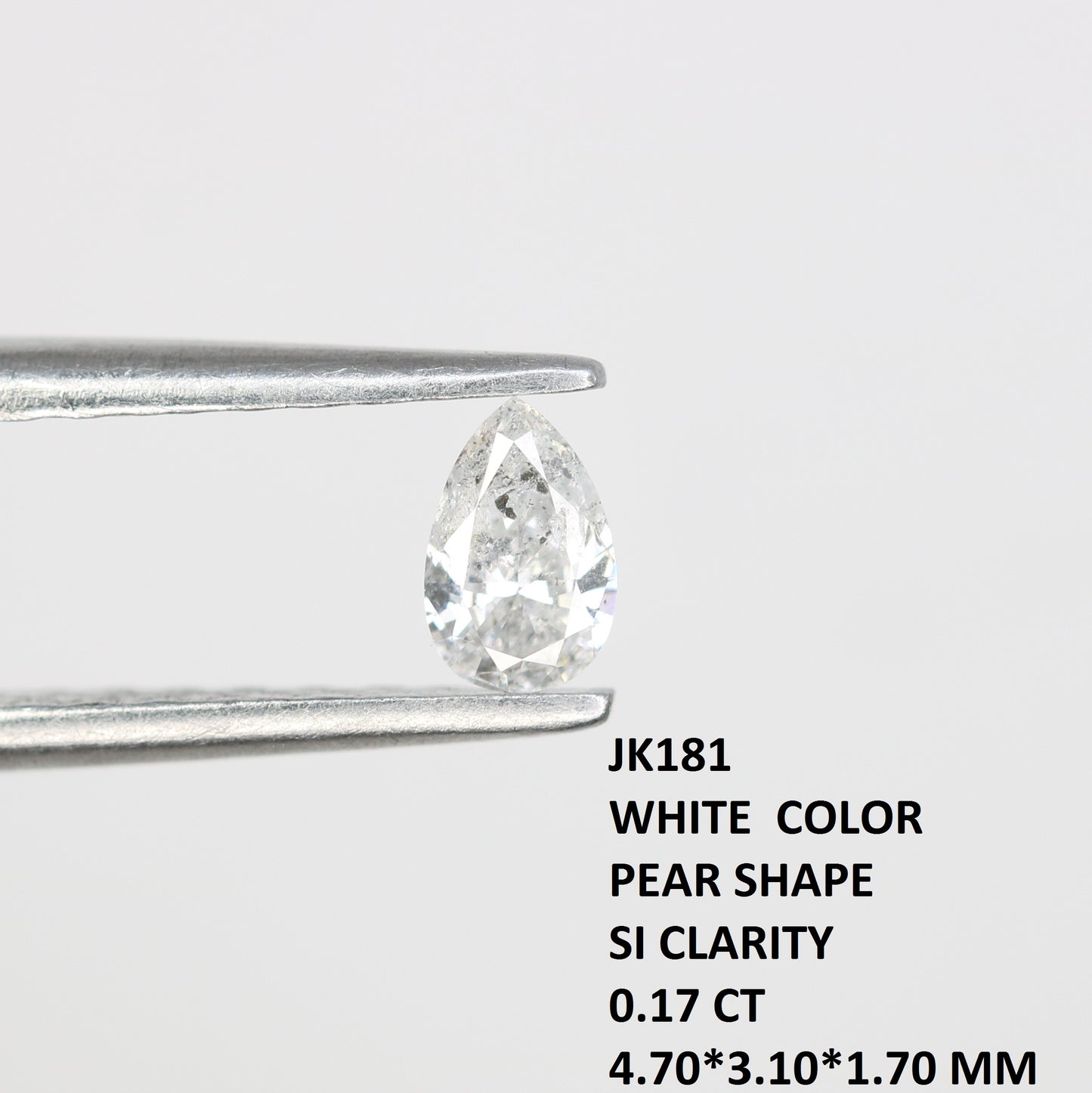 0.17 CT Pear Shape Salt and Pepper Loose Diamond for Engagement Rings, Custom Jewelry, and Stylish Bracelets - JayKrishna Diamond