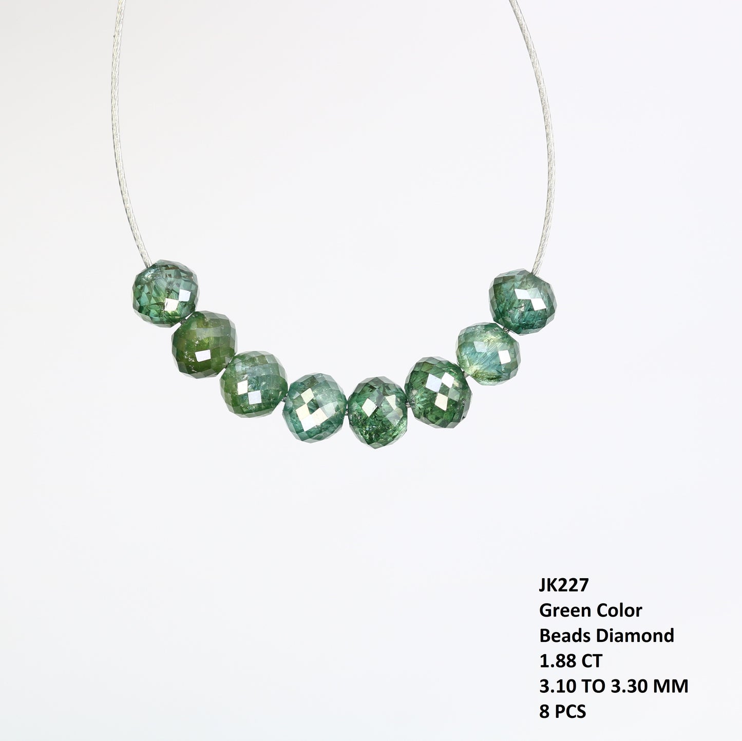 1.88 Carat Loose Fancy Green Natural Round Polished Beads For Diamond Jewellery - JayKrishna Diamond
