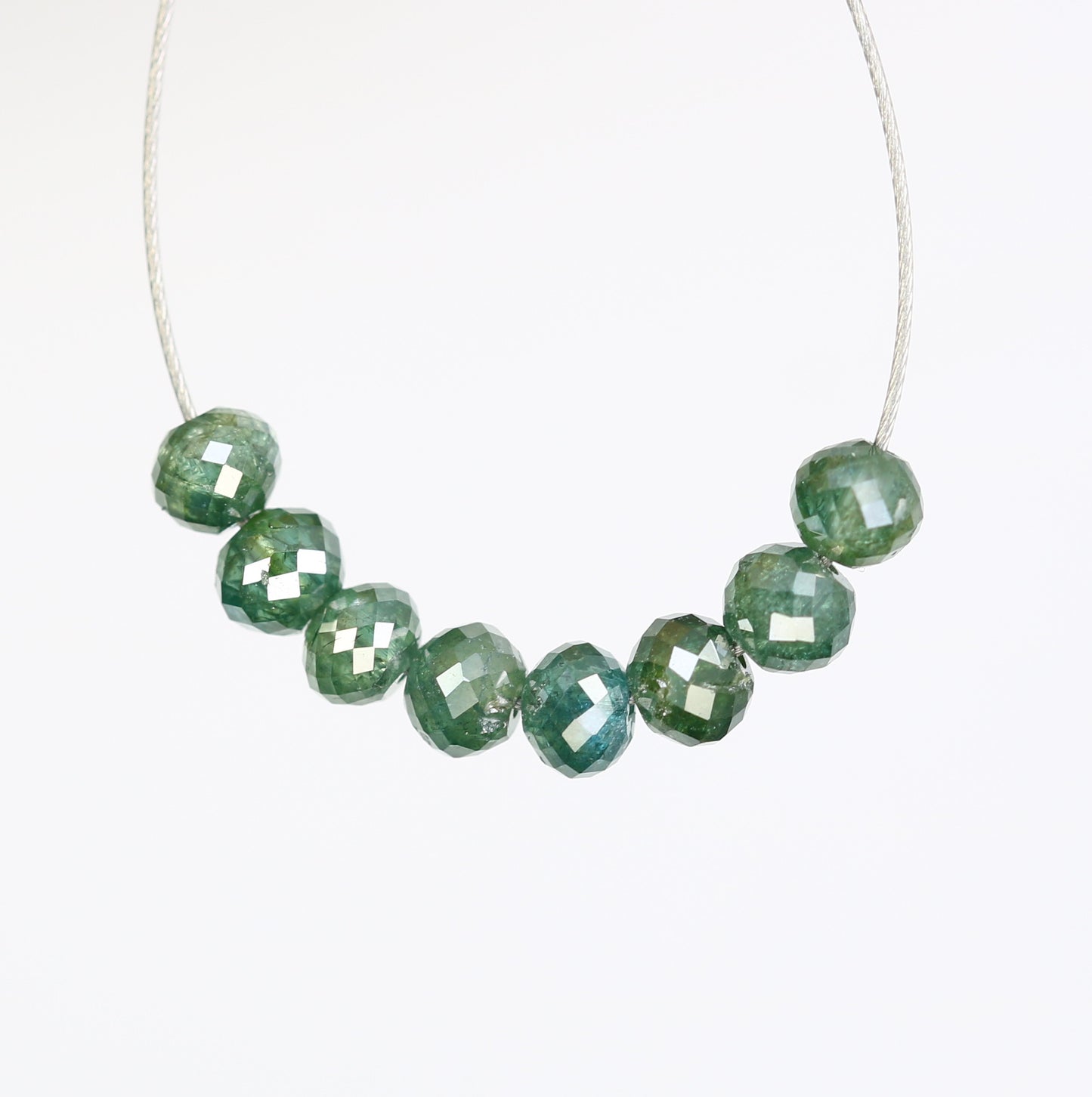 1.62 Carat Natural Loose Green Color Round Beads Diamond Bracelet - JayKrishna Diamond
