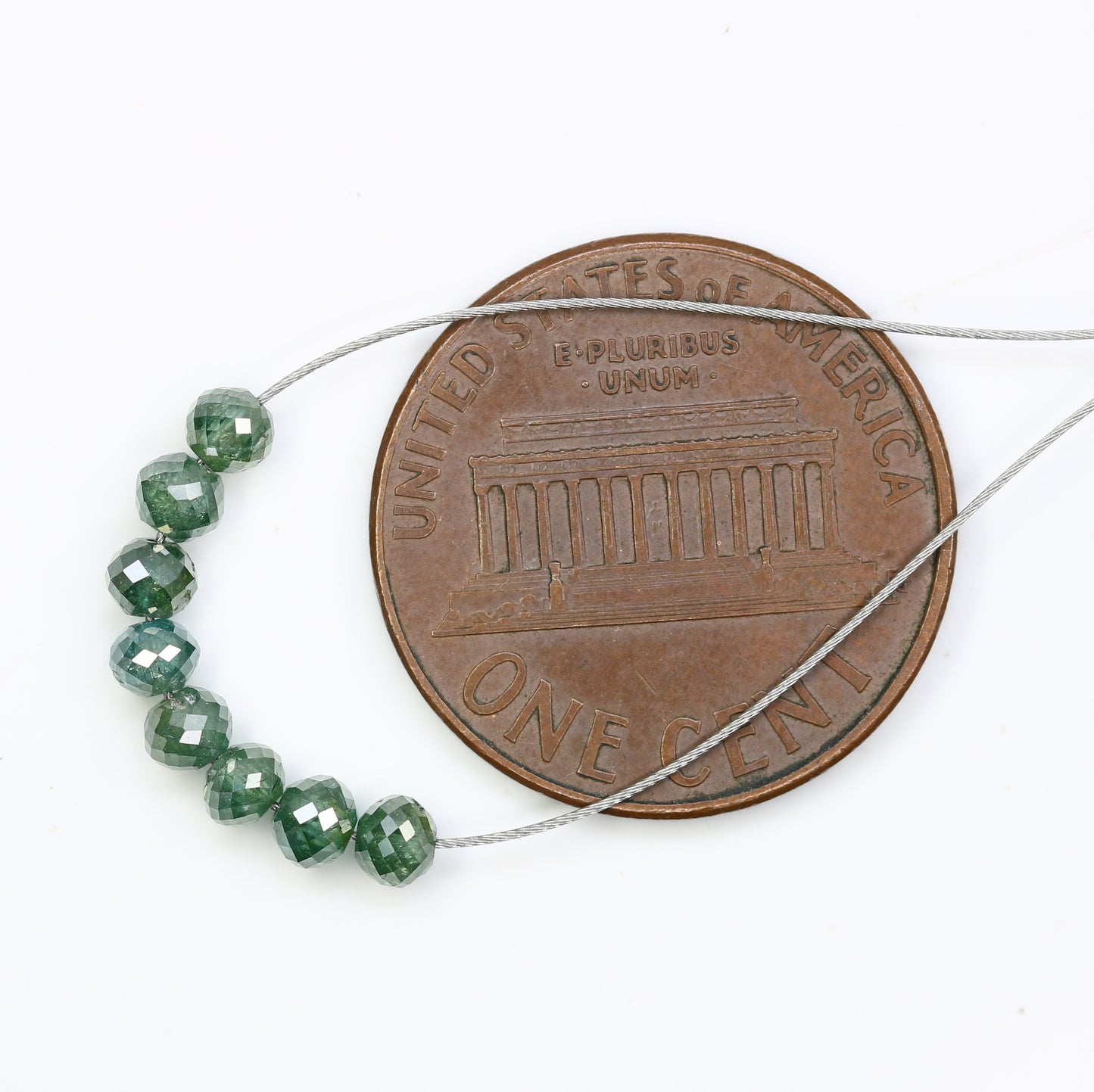 1.62 Carat Natural Loose Green Color Round Beads Diamond Bracelet - JayKrishna Diamond