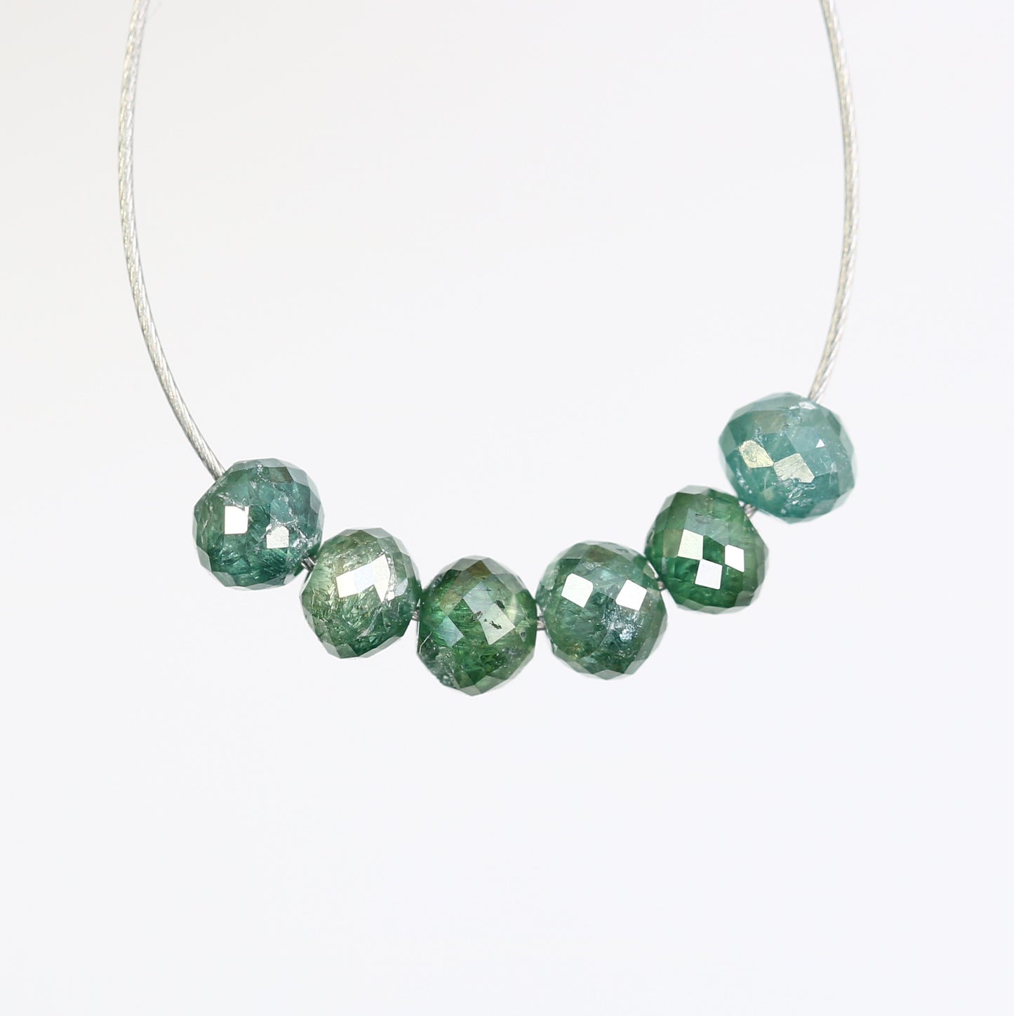 1.28 Carat Loose Fancy Green Round Diamond Drilled Beads For Diamond Pendant - JayKrishna Diamond