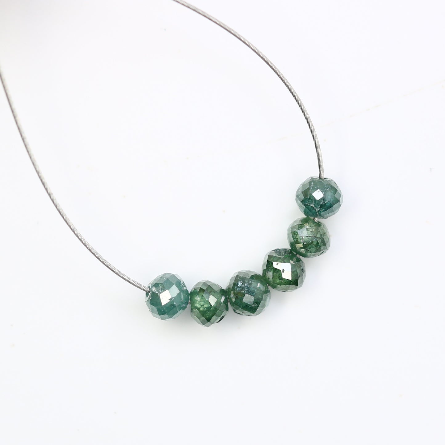 1.28 Carat Loose Fancy Green Round Diamond Drilled Beads For Diamond Pendant - JayKrishna Diamond