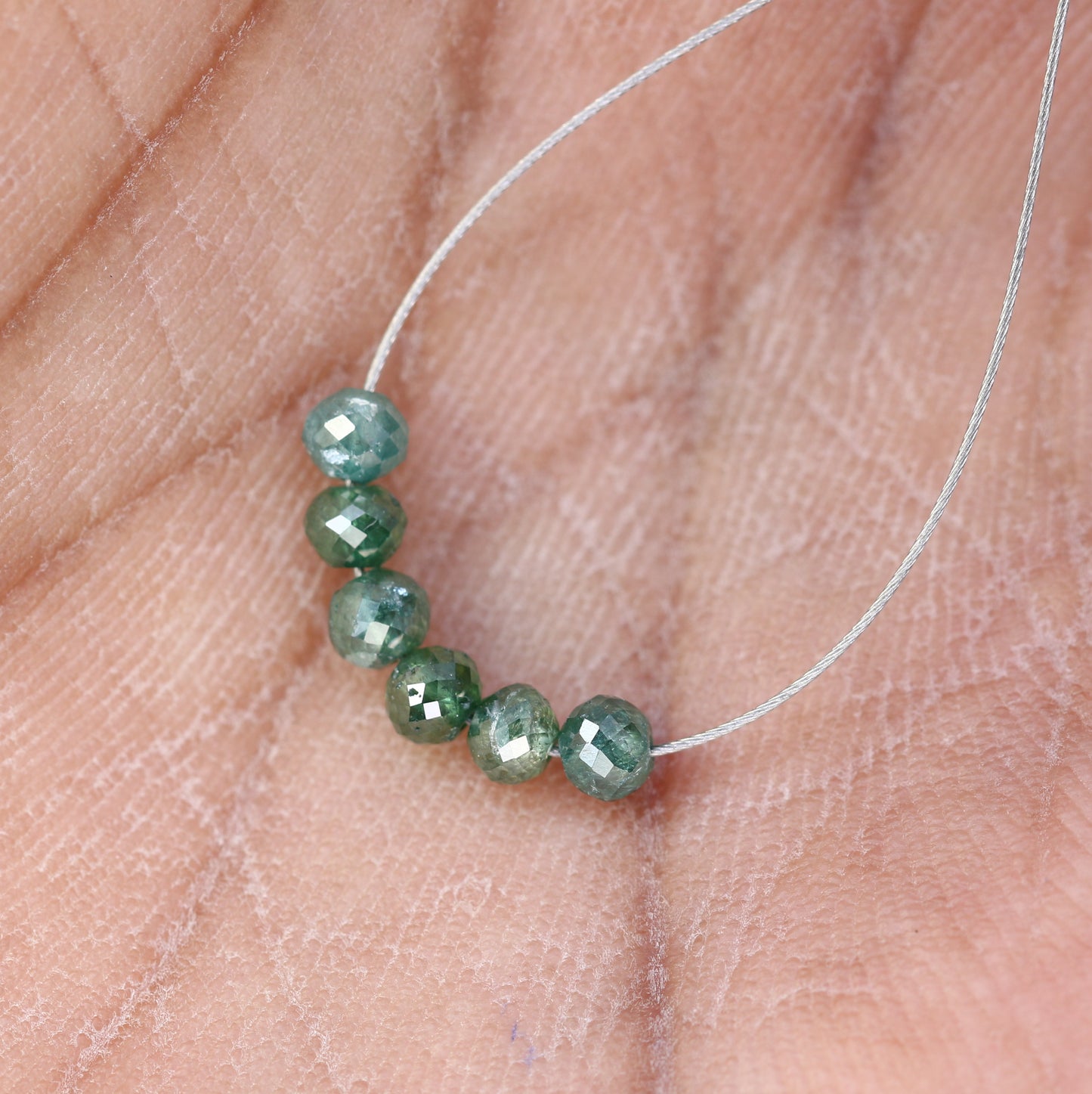 1.28 Carat Loose Fancy Green Round Diamond Drilled Beads For Diamond Pendant - JayKrishna Diamond