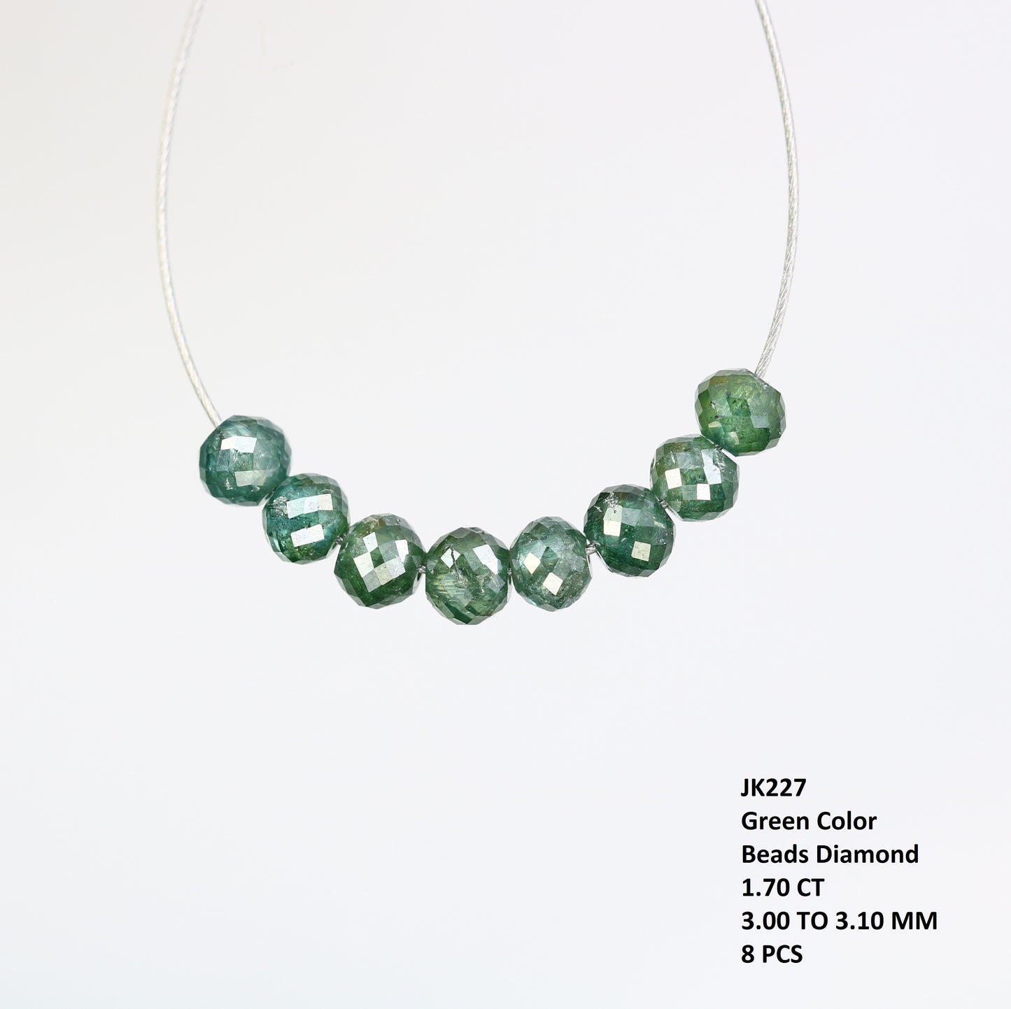 1.70 Carat Loose Beads Round polished Drilled Beads For Diamond Earring - JayKrishna Diamond