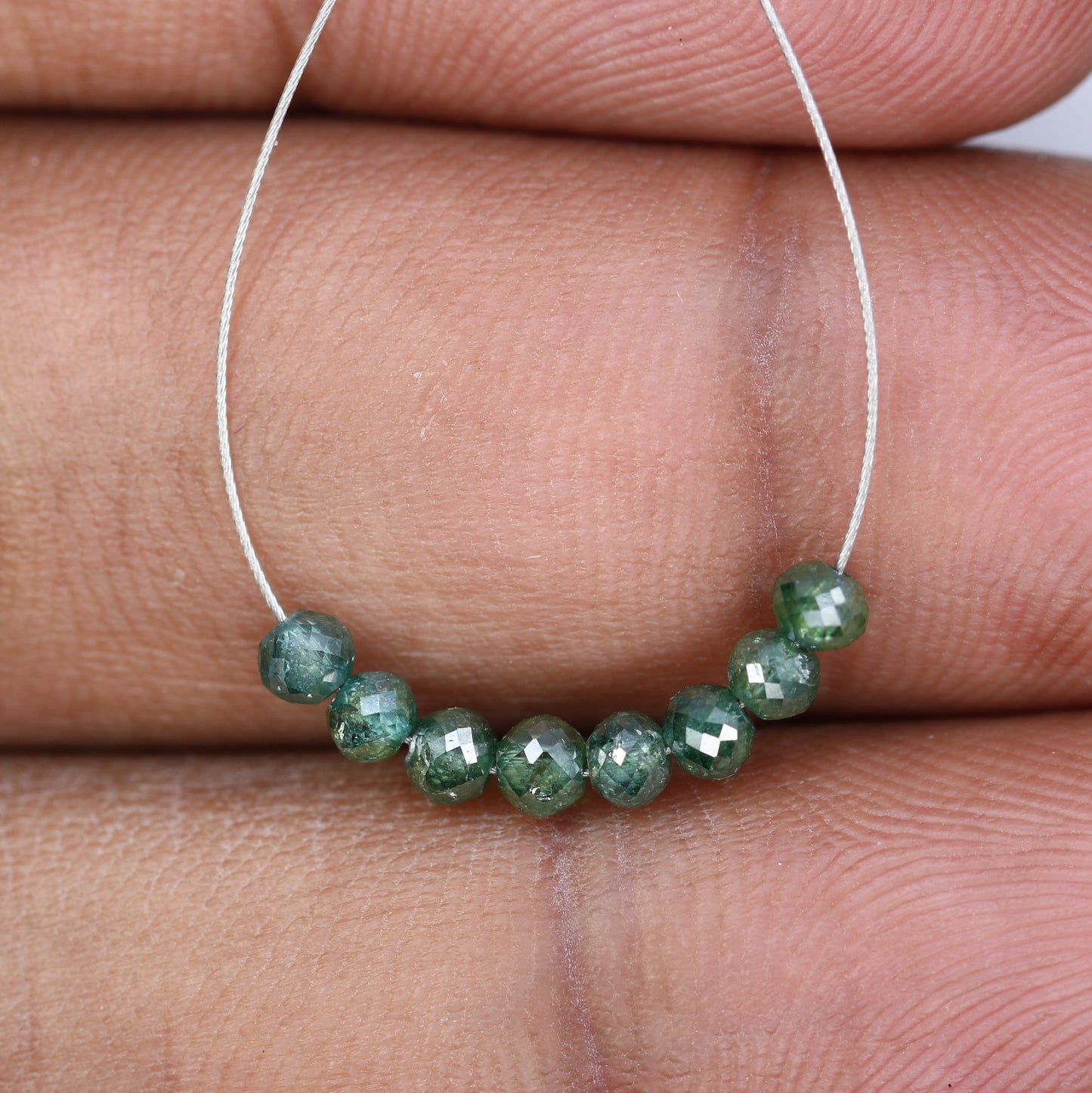 1.70 Carat Loose Beads Round polished Drilled Beads For Diamond Earring - JayKrishna Diamond
