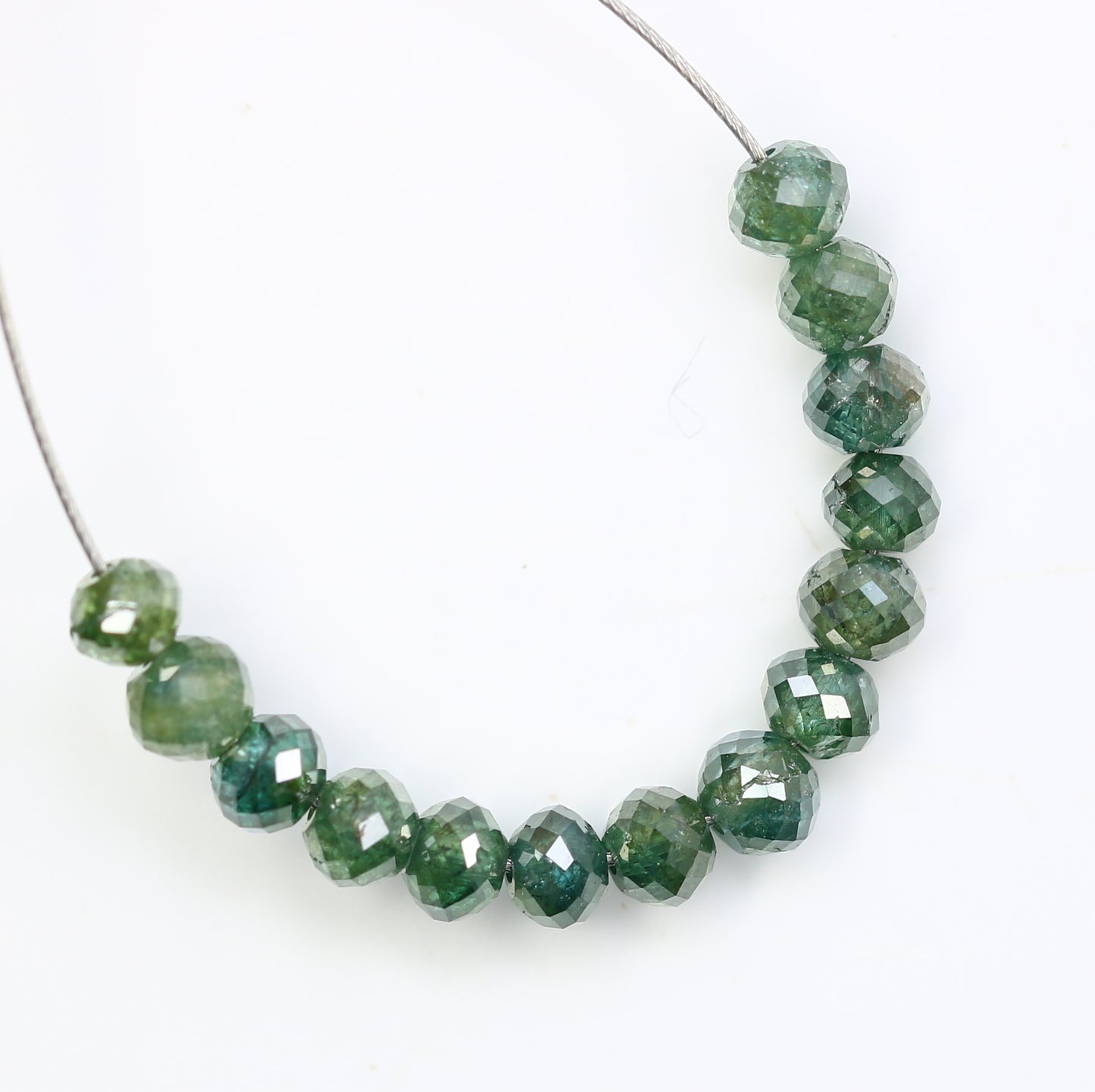 2.32 Carat Fancy Green Color Loose Round Beads For Diamond Necklace - JayKrishna Diamond