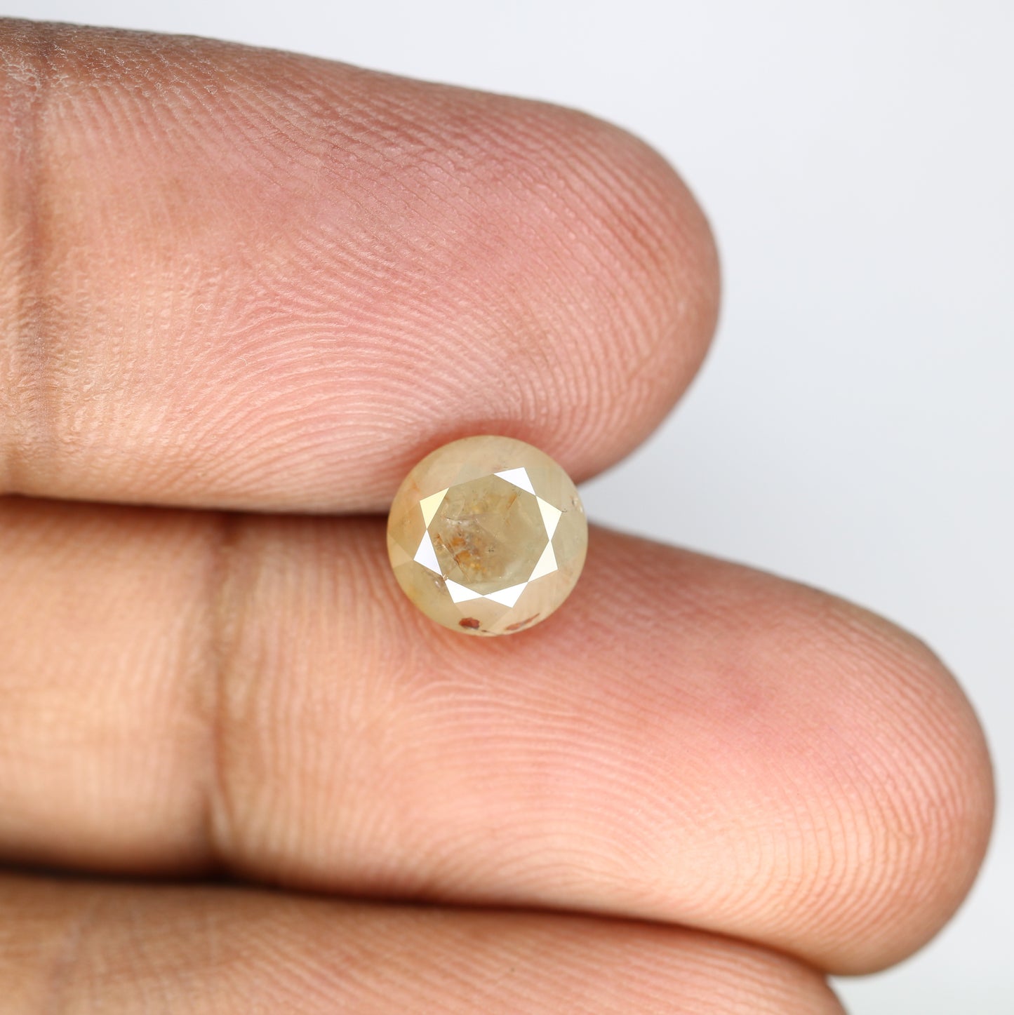 2.04 CT 7.40 MM Natural Grey Round Brilliant Cut Loose Diamond For Wedding Ring - JayKrishna Diamond