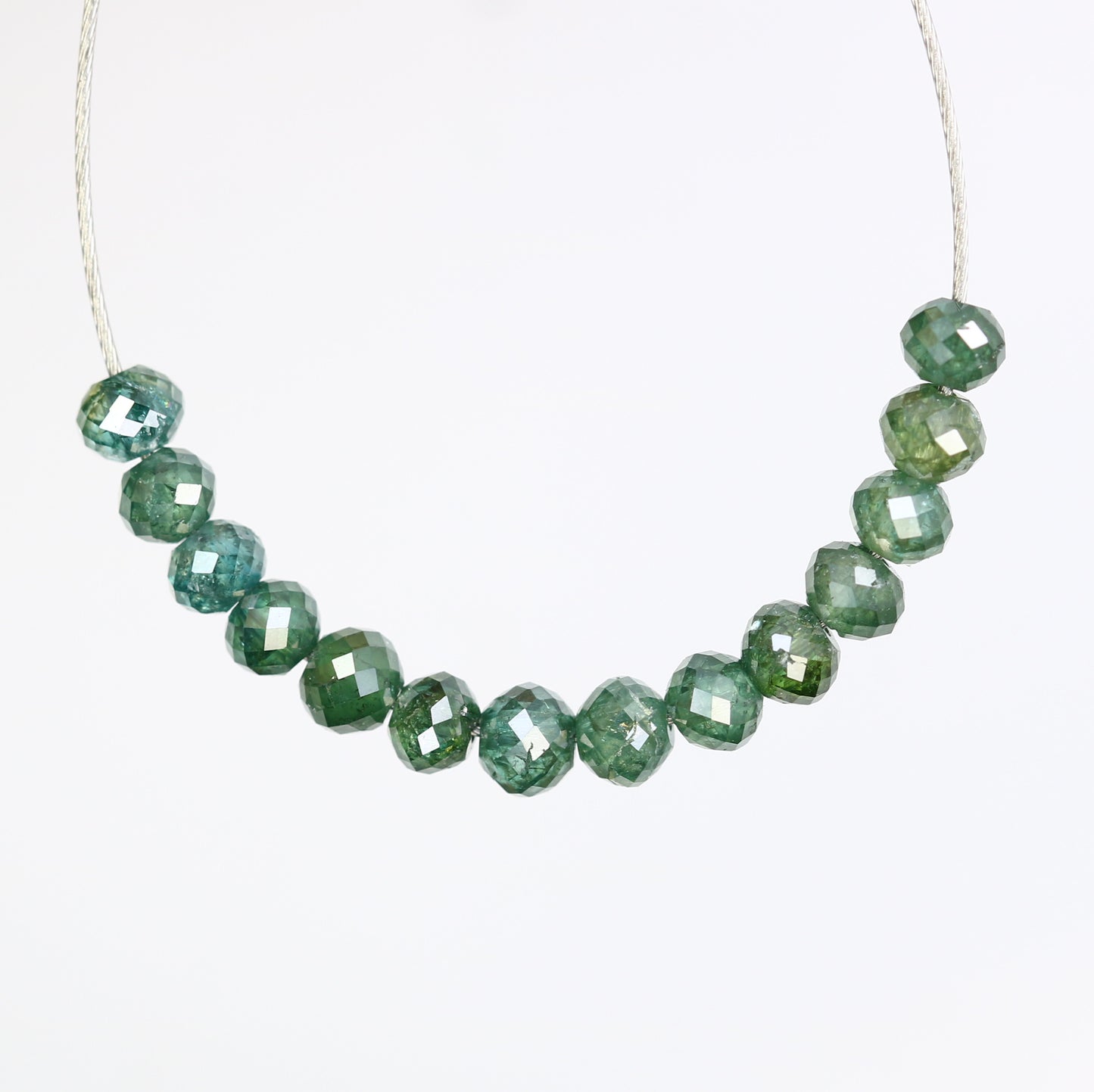2.34 Carat Loose Fancy Green Loose Round Beads Diamond For Diamond Necklace - JayKrishna Diamond
