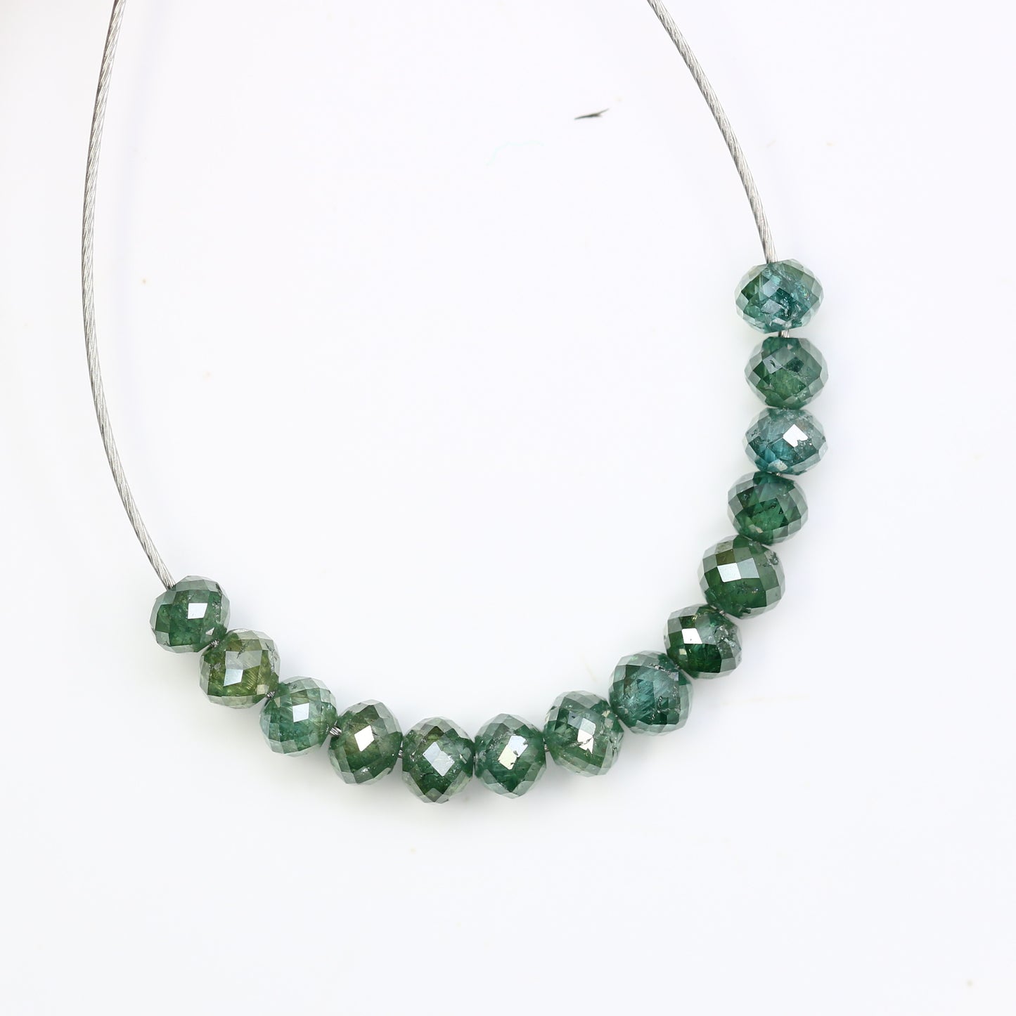2.34 Carat Loose Fancy Green Loose Round Beads Diamond For Diamond Necklace - JayKrishna Diamond