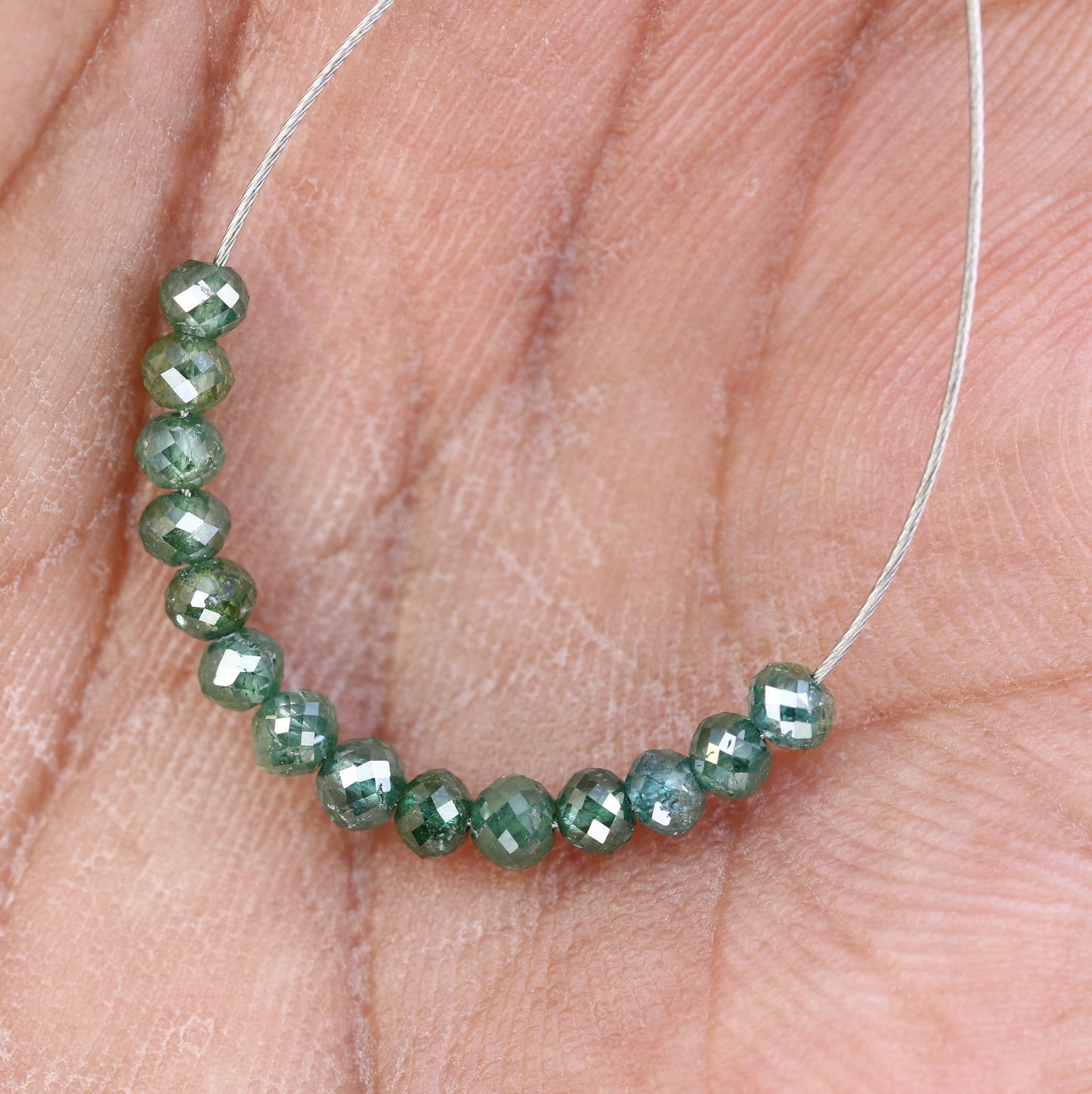 2.34 Carat Loose Fancy Green Loose Round Beads Diamond For Diamond Necklace - JayKrishna Diamond
