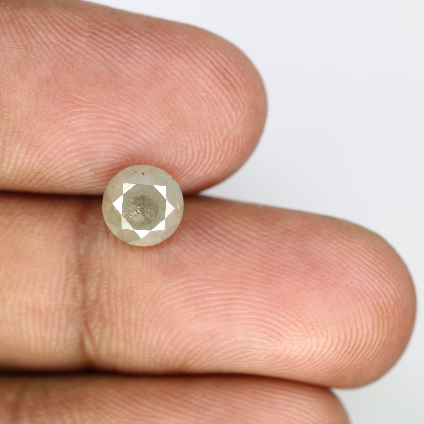 1.95 CT 7.20 MM Natural Grey Round Brilliant Cut Loose Diamond For Designer Ring - JayKrishna Diamond