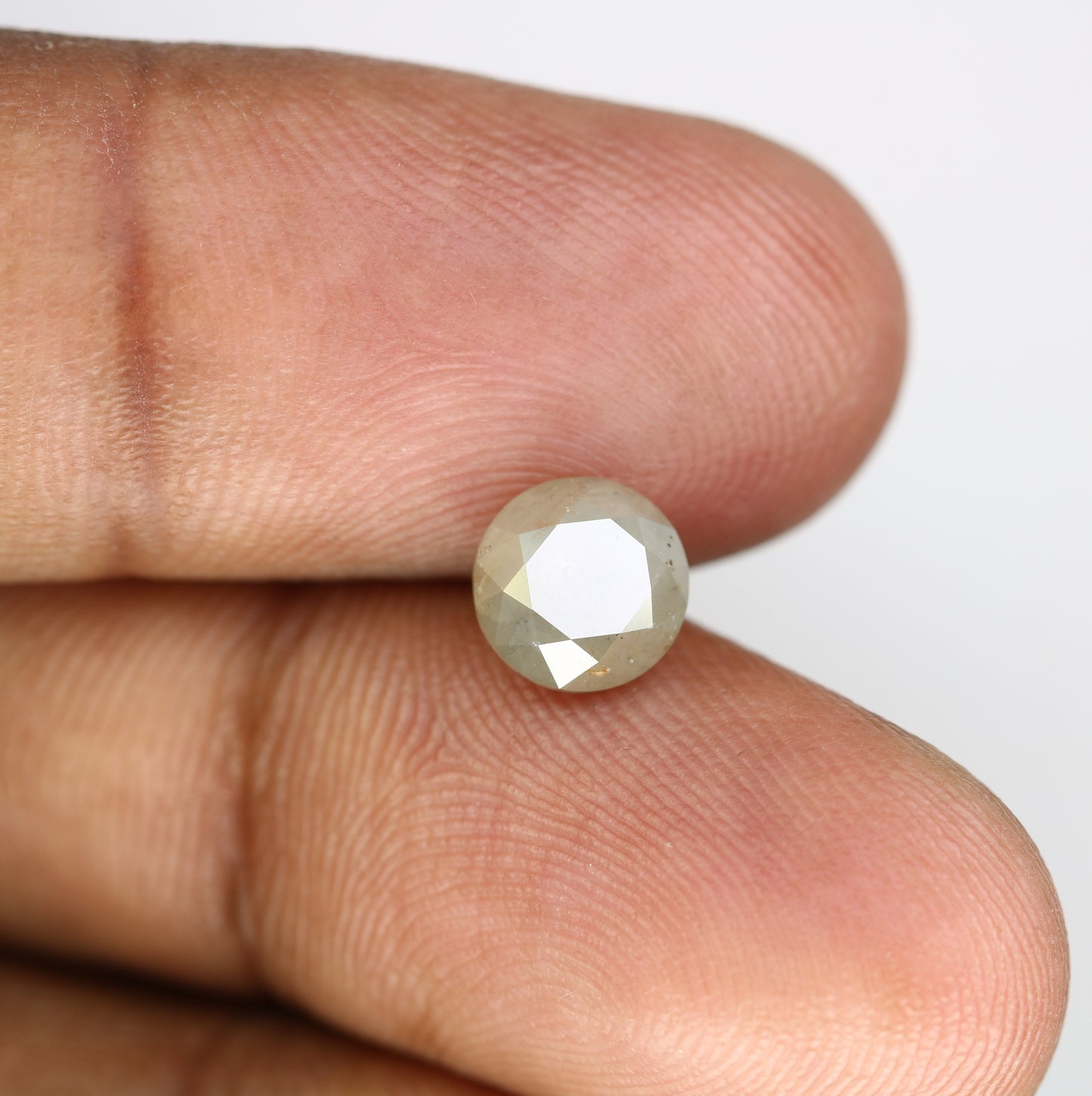 1.95 CT 7.20 MM Natural Grey Round Brilliant Cut Loose Diamond For Designer Ring - JayKrishna Diamond