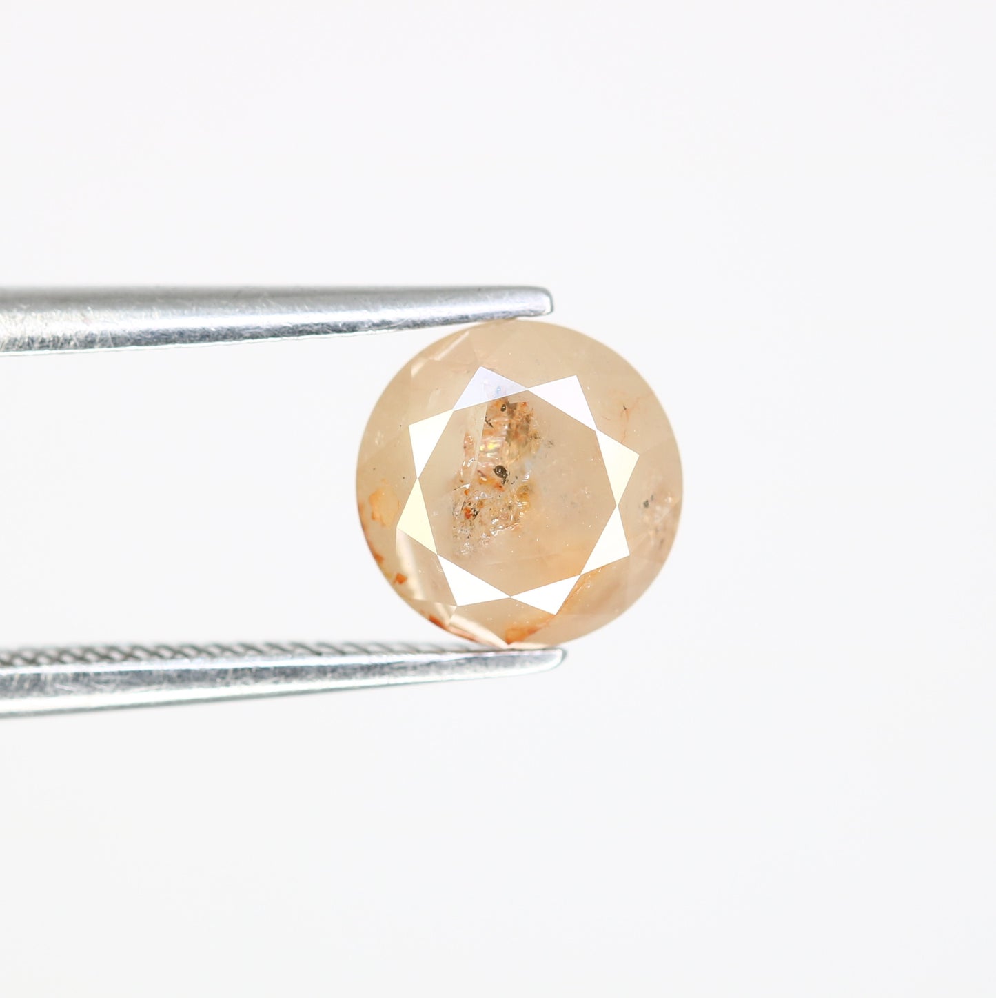 1.70 CT 7.00 MM Fancy Peach Color Round Brilliant Cut Diamond For Proposal Ring - JayKrishna Diamond