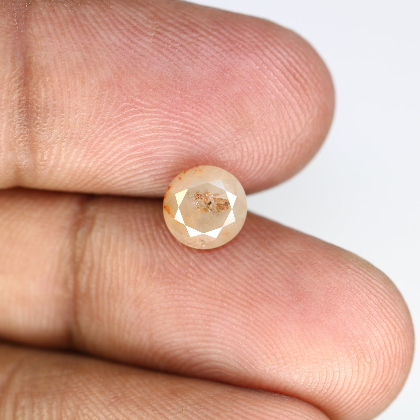 1.70 CT 7.00 MM Fancy Peach Color Round Brilliant Cut Diamond For Proposal Ring - JayKrishna Diamond