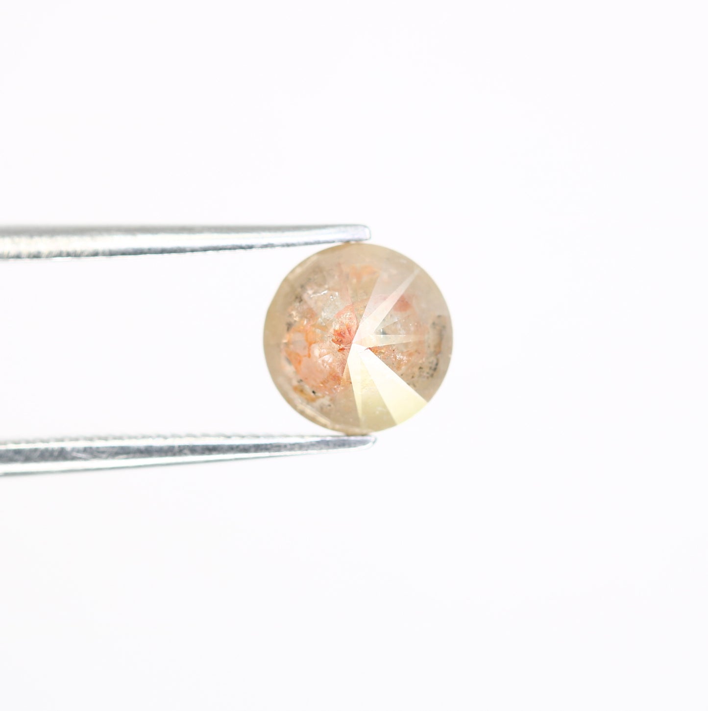 1.75 CT Fancy Peach Round Brilliant Cut 6.90 MM Diamond For Designer Jewelry - JayKrishna Diamond
