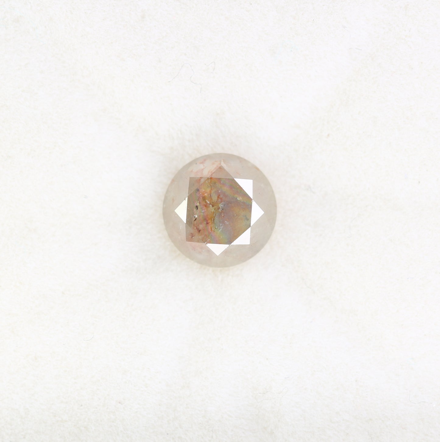 1.75 CT Fancy Peach Round Brilliant Cut 6.90 MM Diamond For Designer Jewelry - JayKrishna Diamond