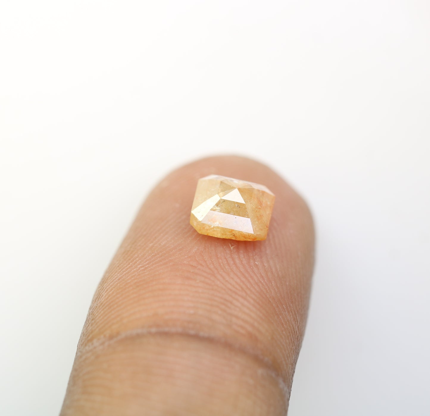 1.69 CT Emerald Shape Peach Diamond For Engagement Ring - JayKrishna Diamond