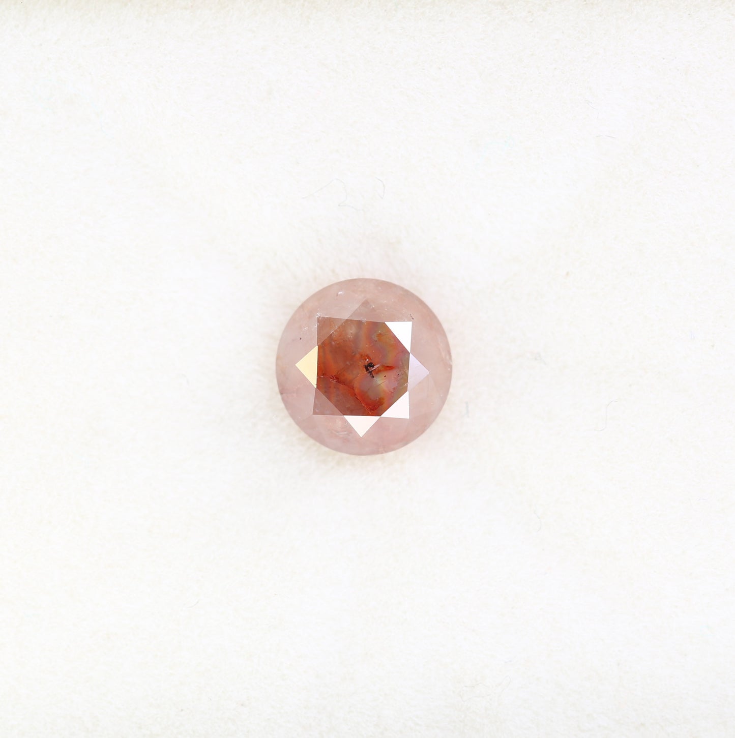 1.60 CT Red Round Brilliant Cut 6.70 MM Fancy Diamond For Designer Ring - JayKrishna Diamond