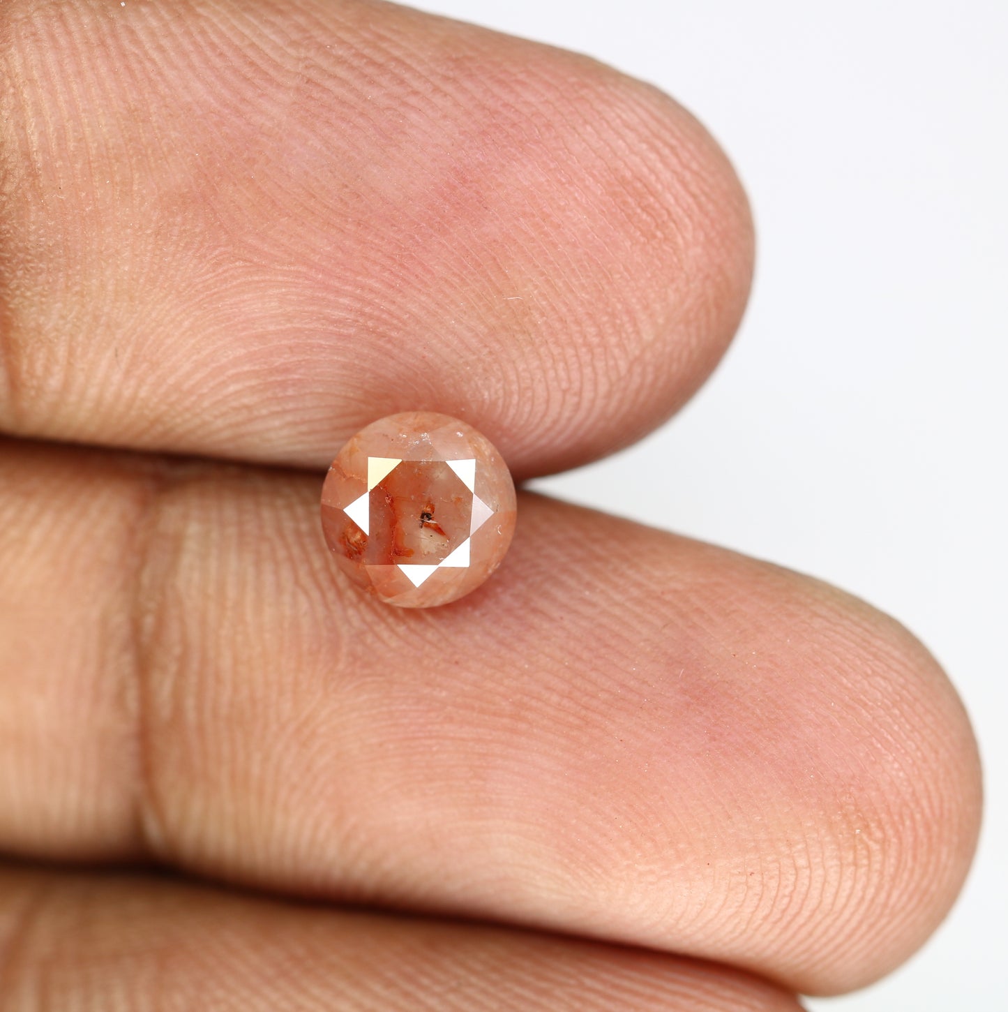 1.60 CT Red Round Brilliant Cut 6.70 MM Fancy Diamond For Designer Ring - JayKrishna Diamond