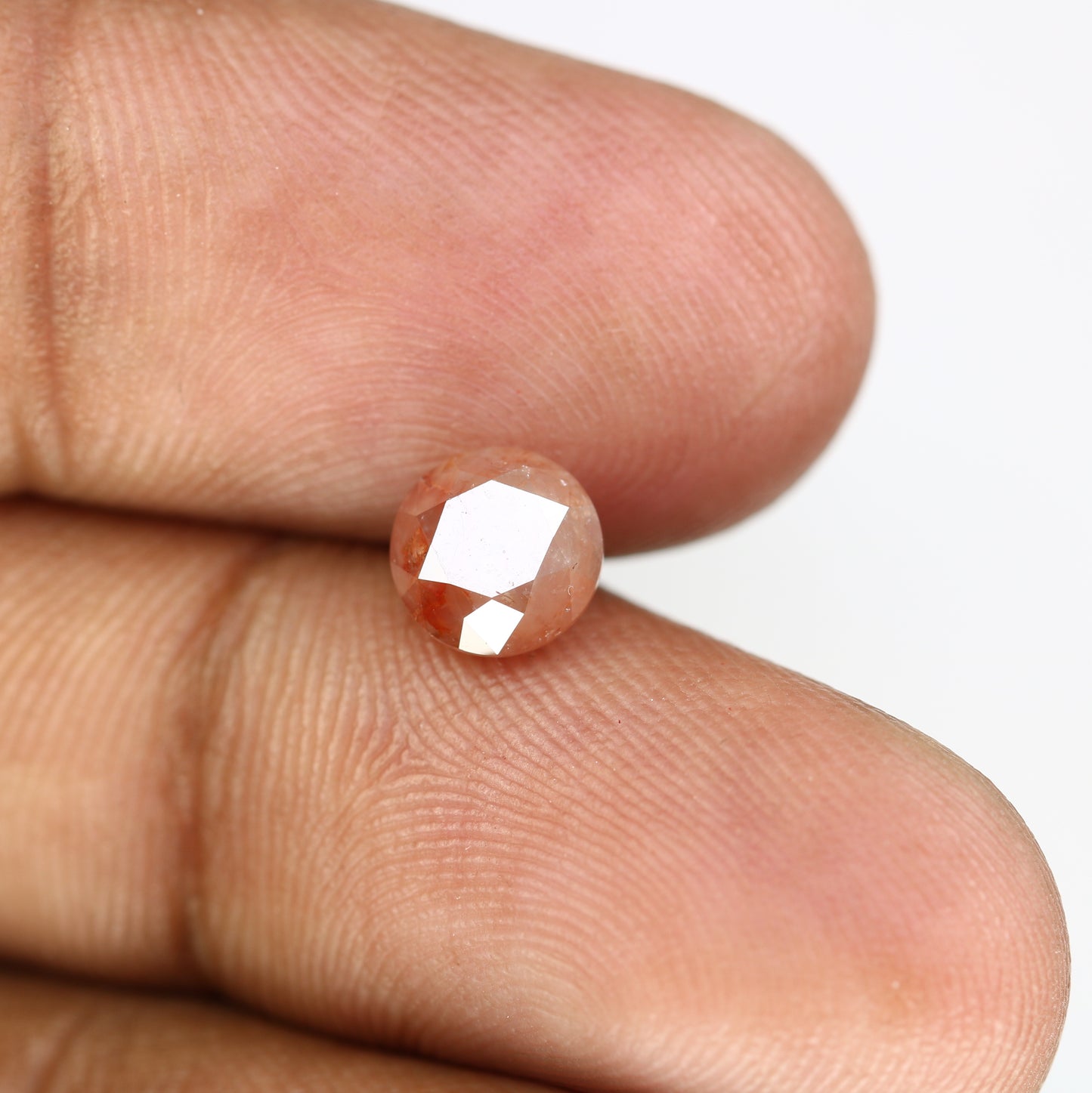 1.60 CT Red Round Brilliant Cut 6.70 MM Fancy Diamond For Designer Ring - JayKrishna Diamond