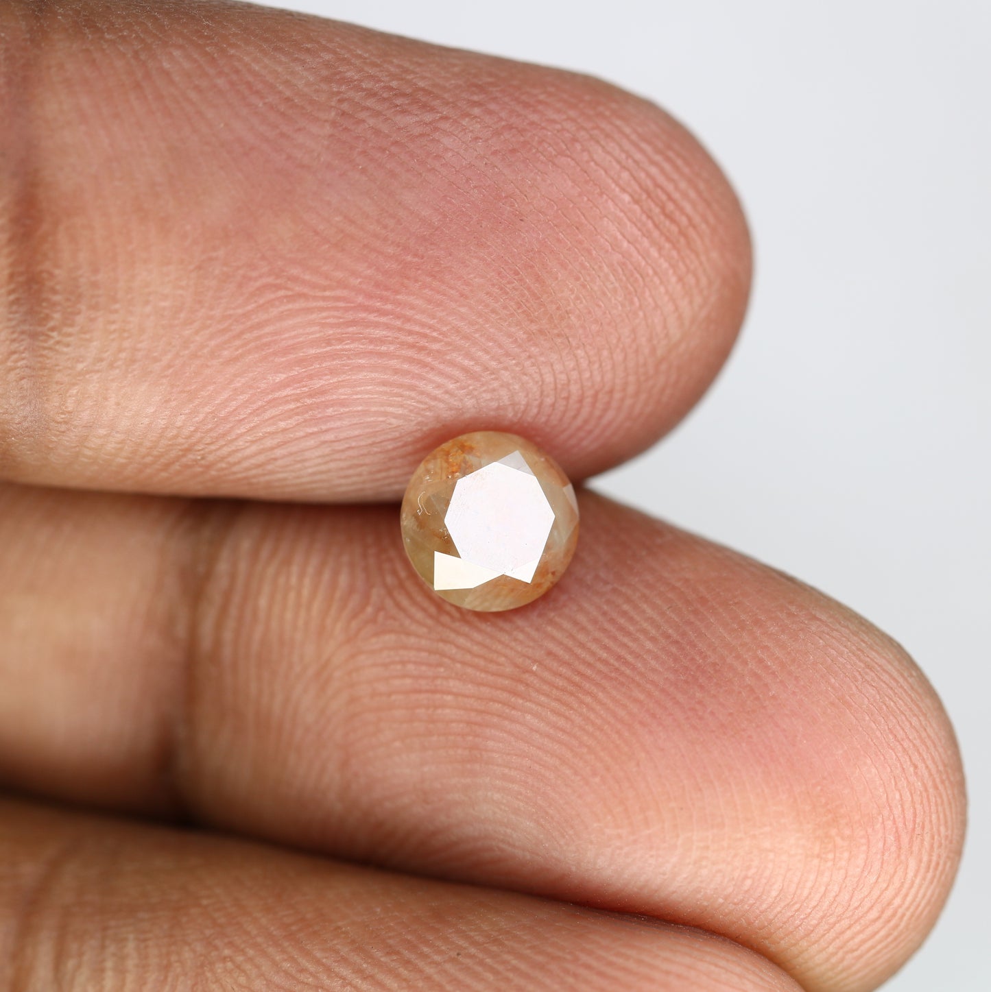 1.32 CT Round Brilliant Cut Fancy Peach 6.30 MM Diamond For Designer Jewelry - JayKrishna Diamond