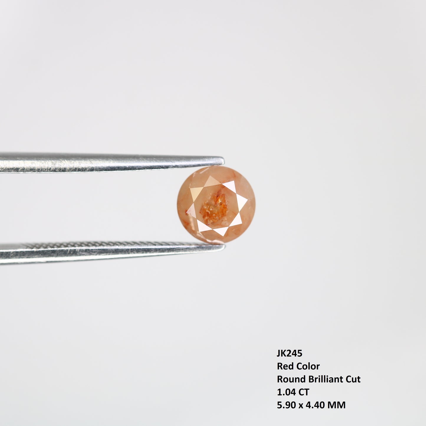 1.04 CT Fancy Red 5.90 MM Polished Round Brilliant Cut Diamond For Proposal Ring - JayKrishna Diamond