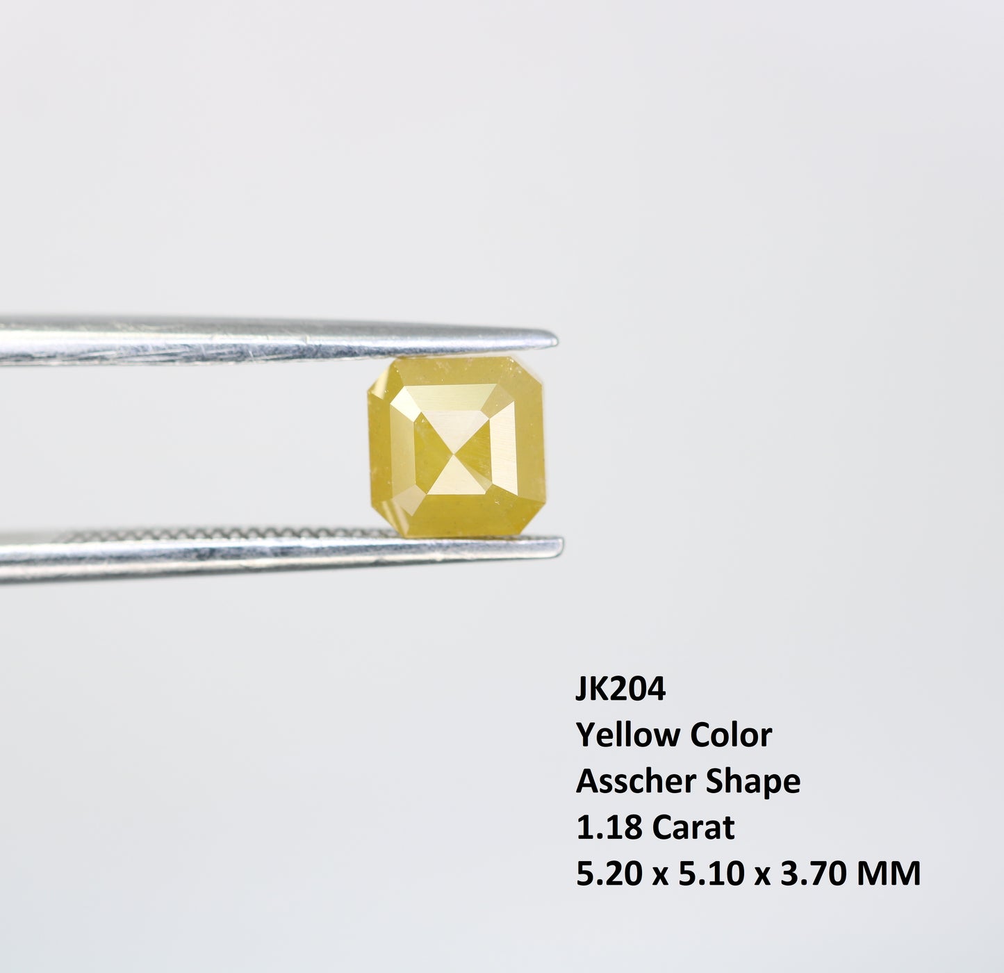 1.18 CT Yellow Asscher Shape Diamond For Engagement Ring - JayKrishna Diamond