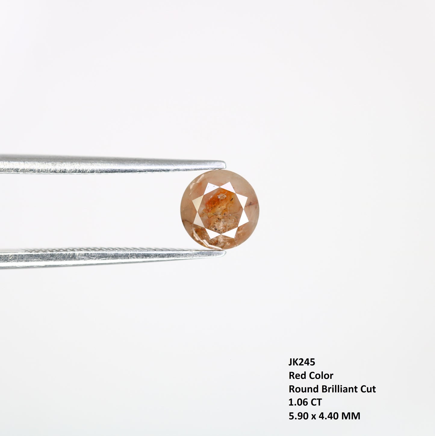 1.06 CT Fancy Red 5.90 MM Polished Round Brilliant Cut Diamond For Promise Ring - JayKrishna Diamond
