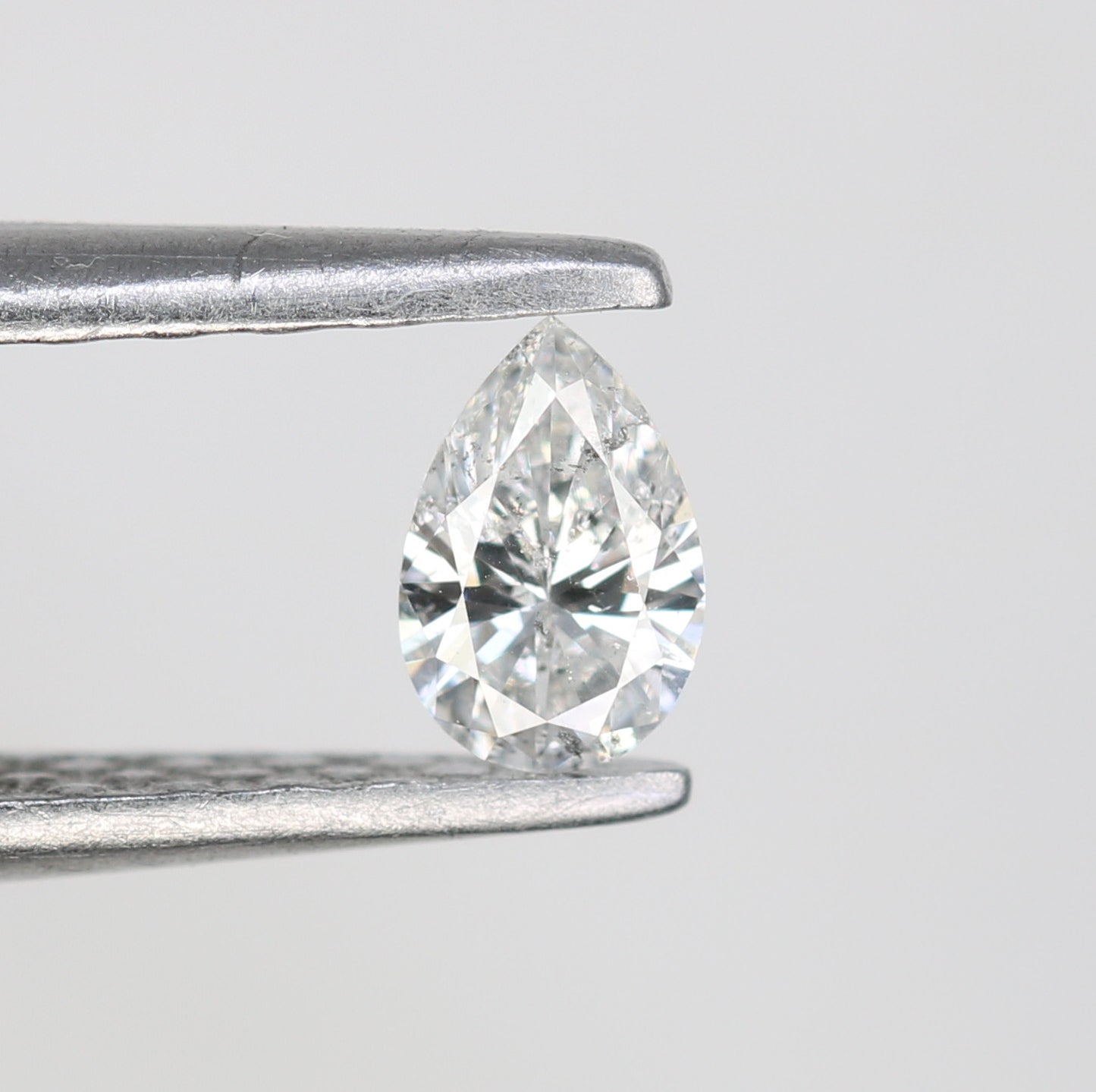 0.17 CT Pear Cut Natural White Salt and Pepper Diamond - Ideal for Engagement Rings, Necklaces, Earrings, and Custom Jewelry - JayKrishna Diamond
